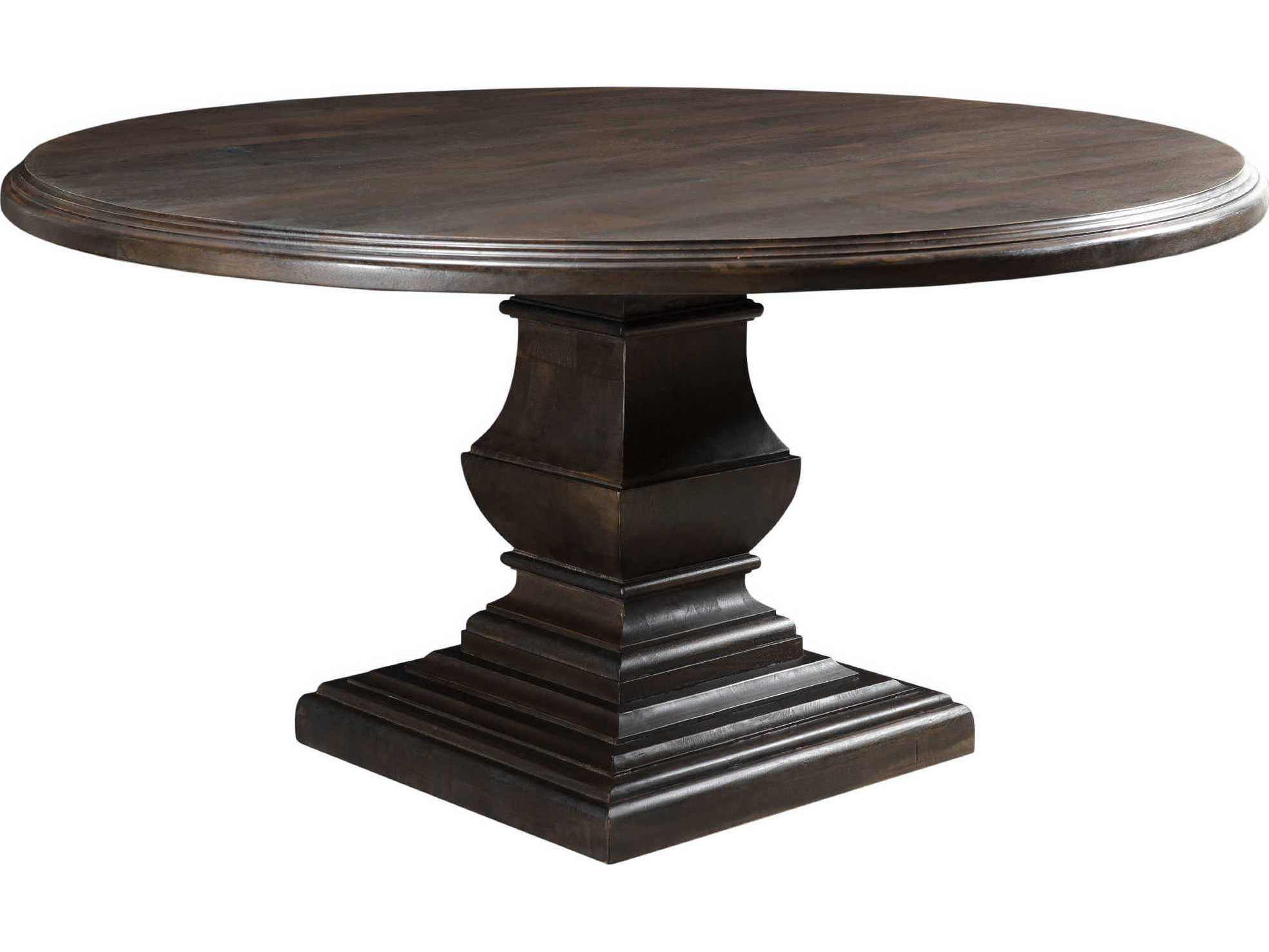 World Interiors Toulon Round Wood Vintage Brown Dining Table
