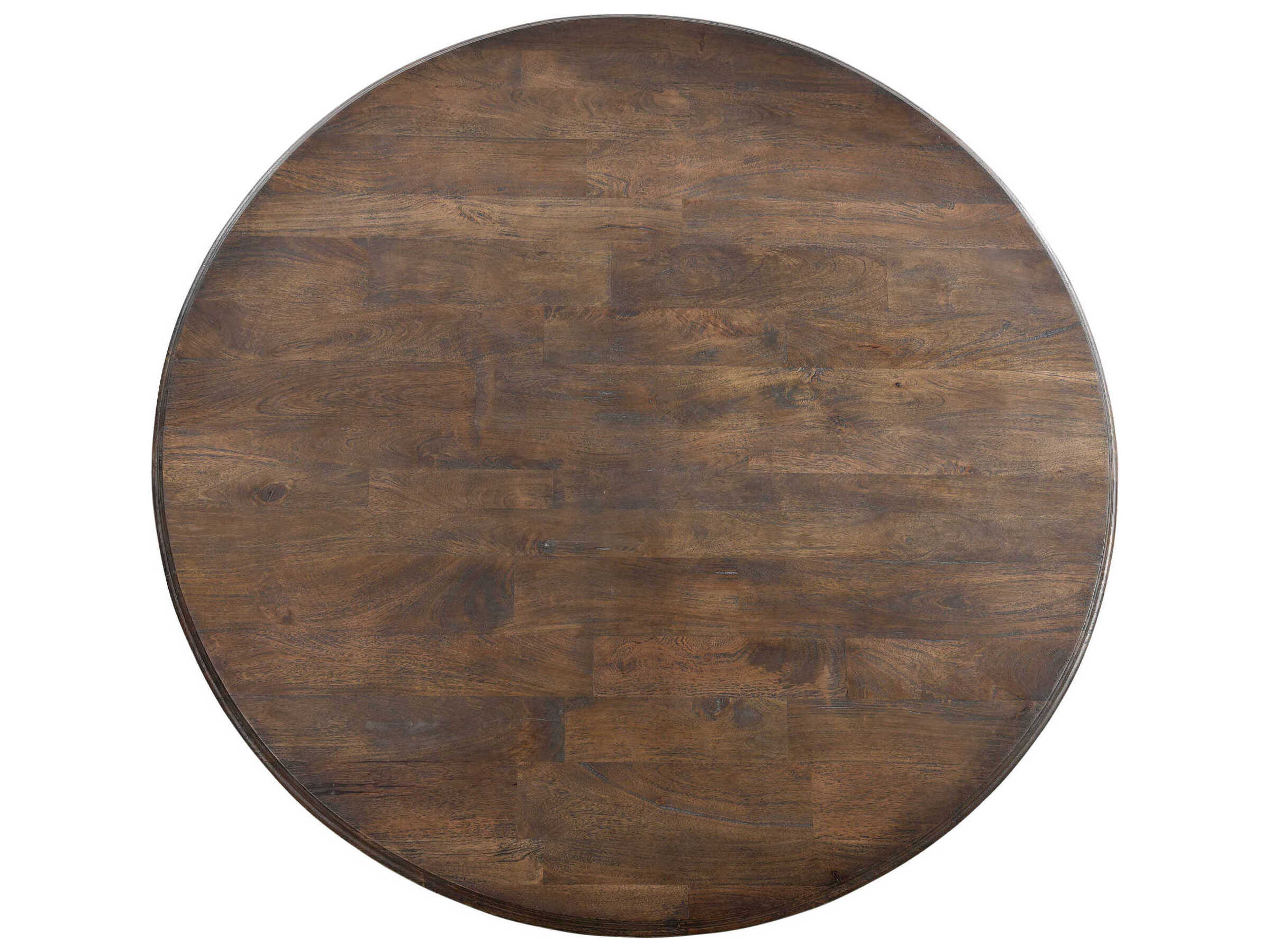 World Interiors Toulon Round Wood Weathered Mango Dining Table