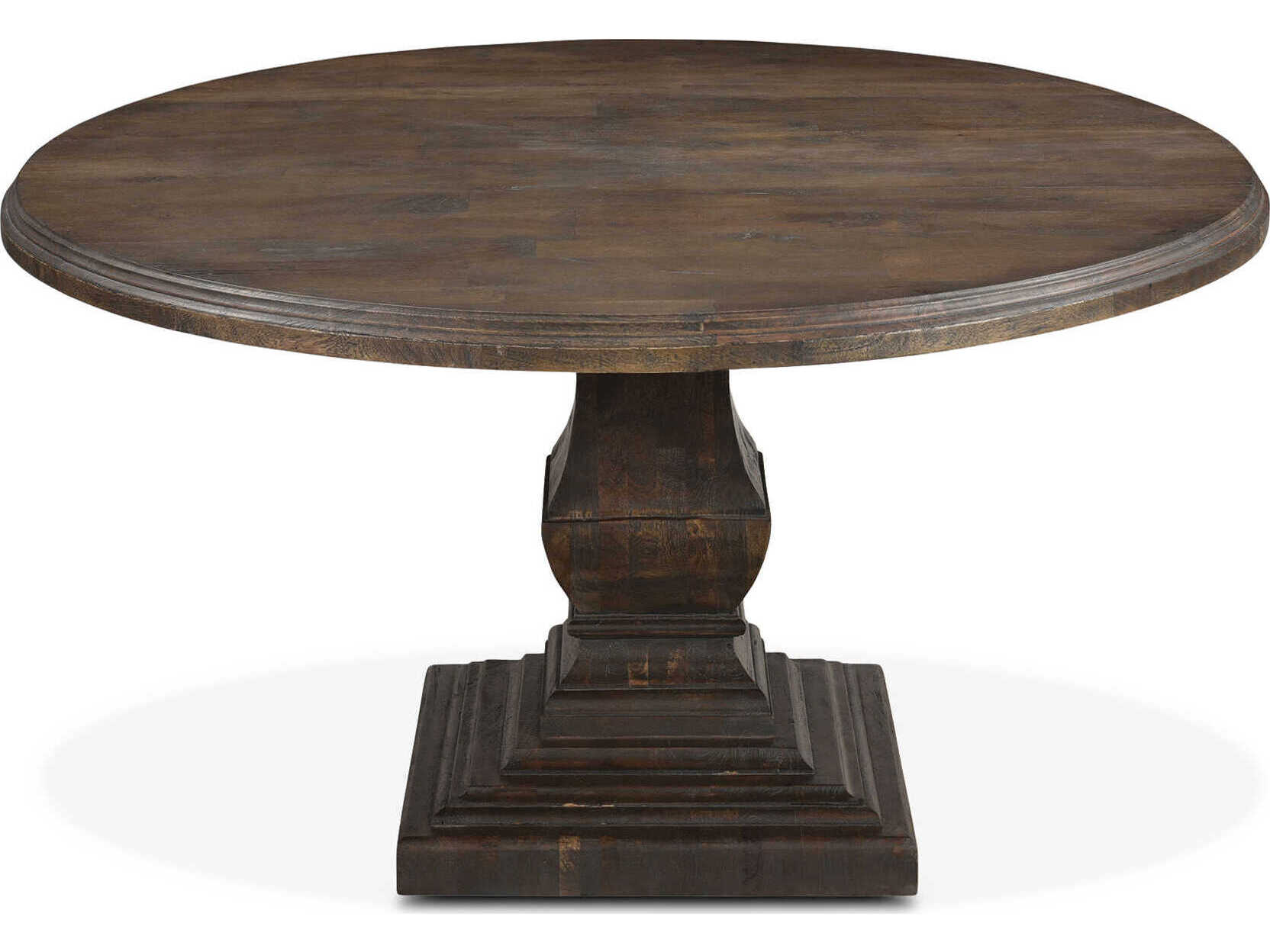 World Interiors Toulon Round Wood Weathered Mango Dining Table