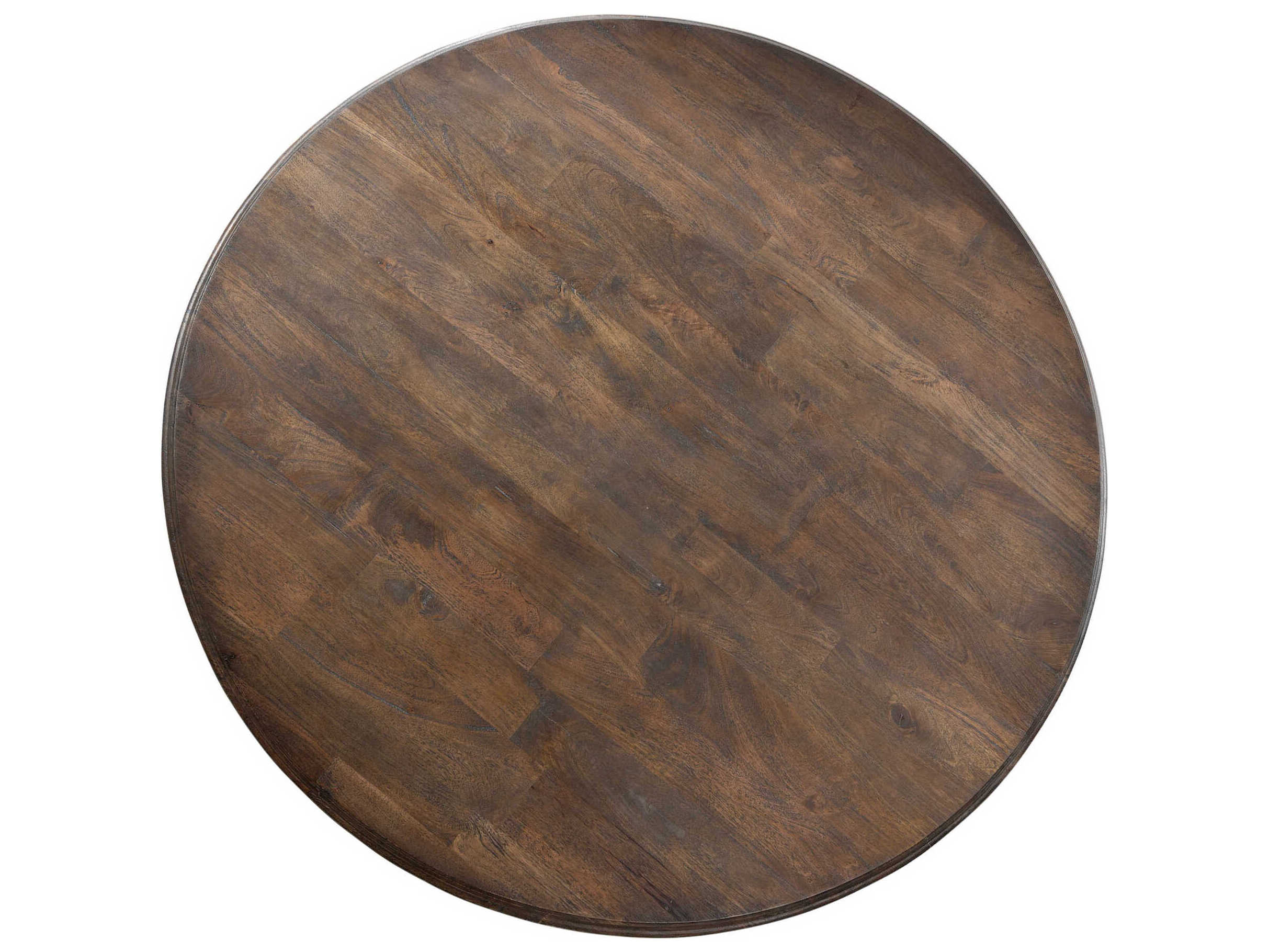 World Interiors Toulon Round Wood Weathered Mango Dining Table