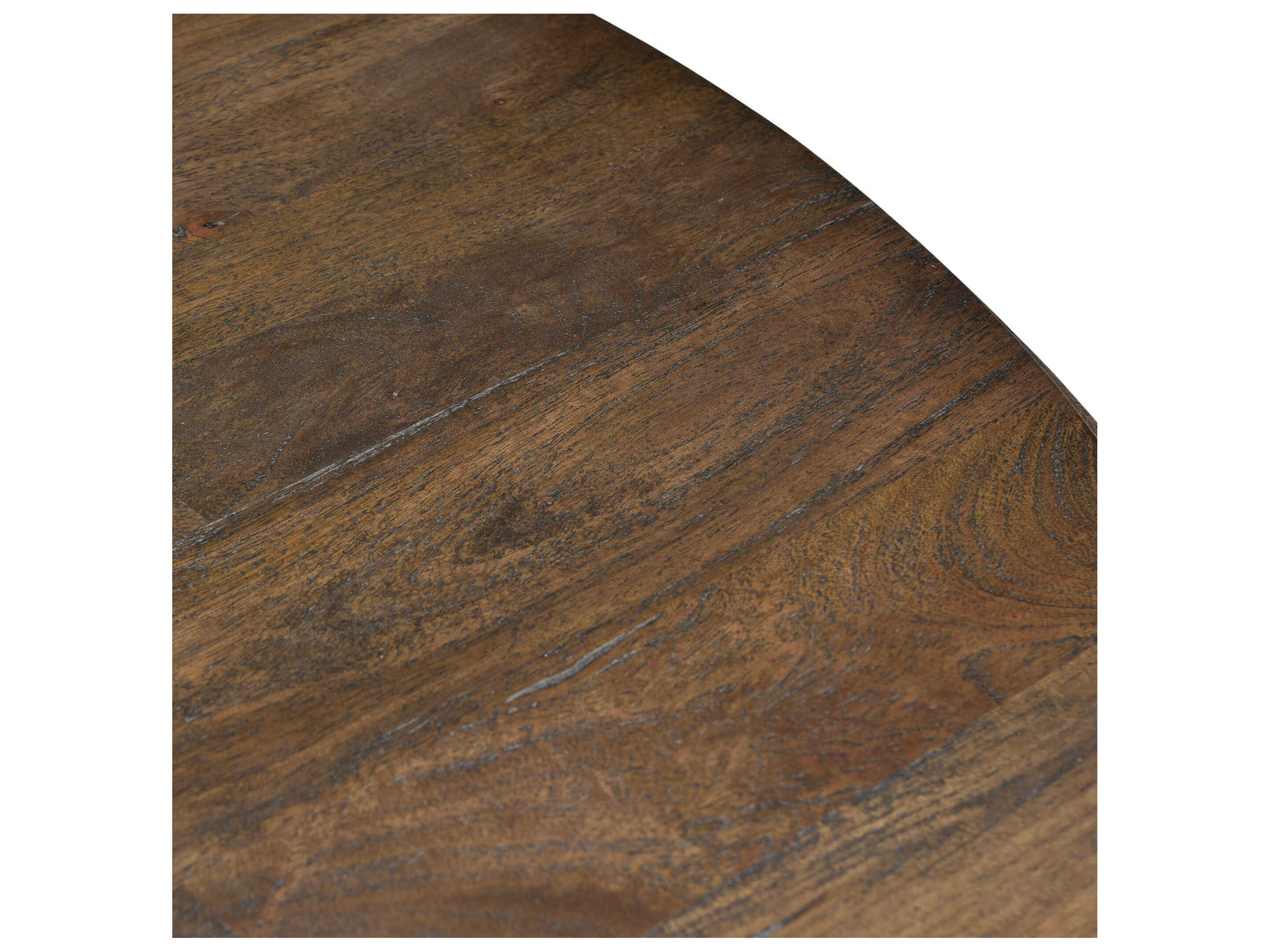 World Interiors Toulon Round Wood Weathered Mango Dining Table