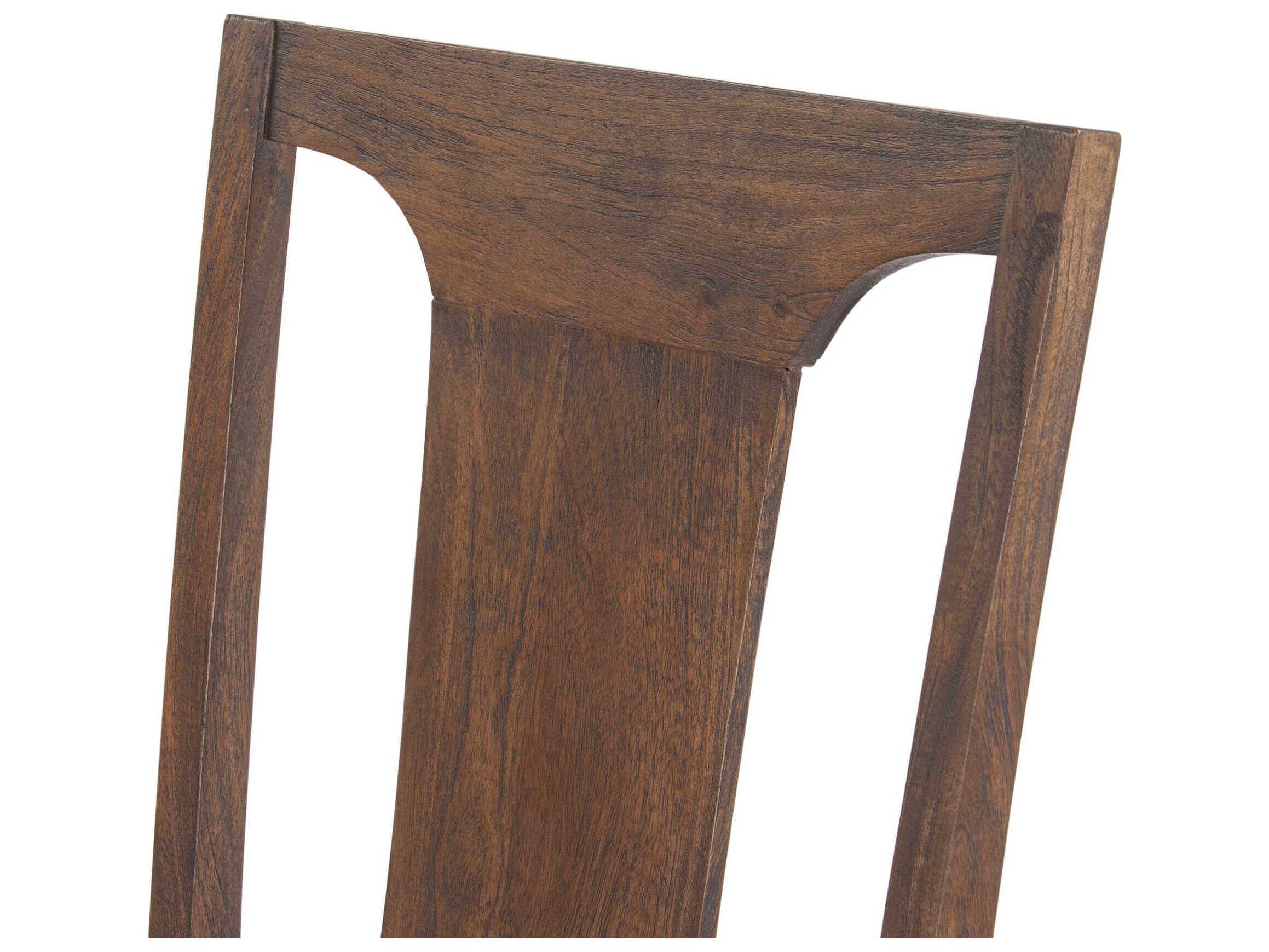 World Interiors Toulon Mango Wood Brown Upholstered Side Dining Chair