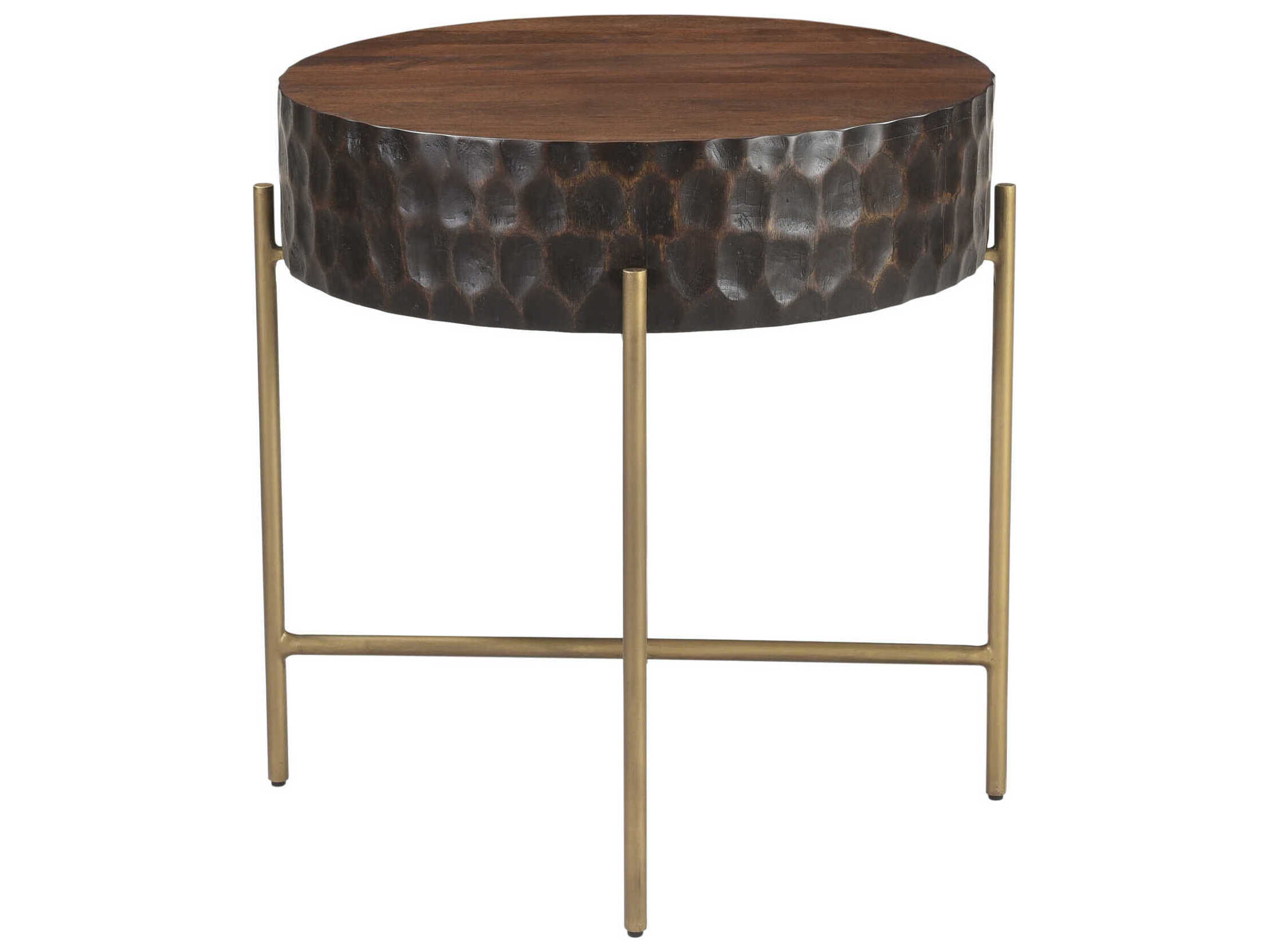 World Interiors Vallarta Round Wood End Table