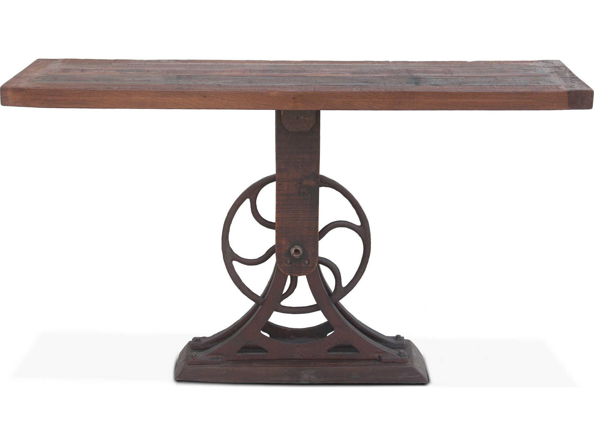 World Interiors Sterling Rectangular Wood Natural Patina Console Table