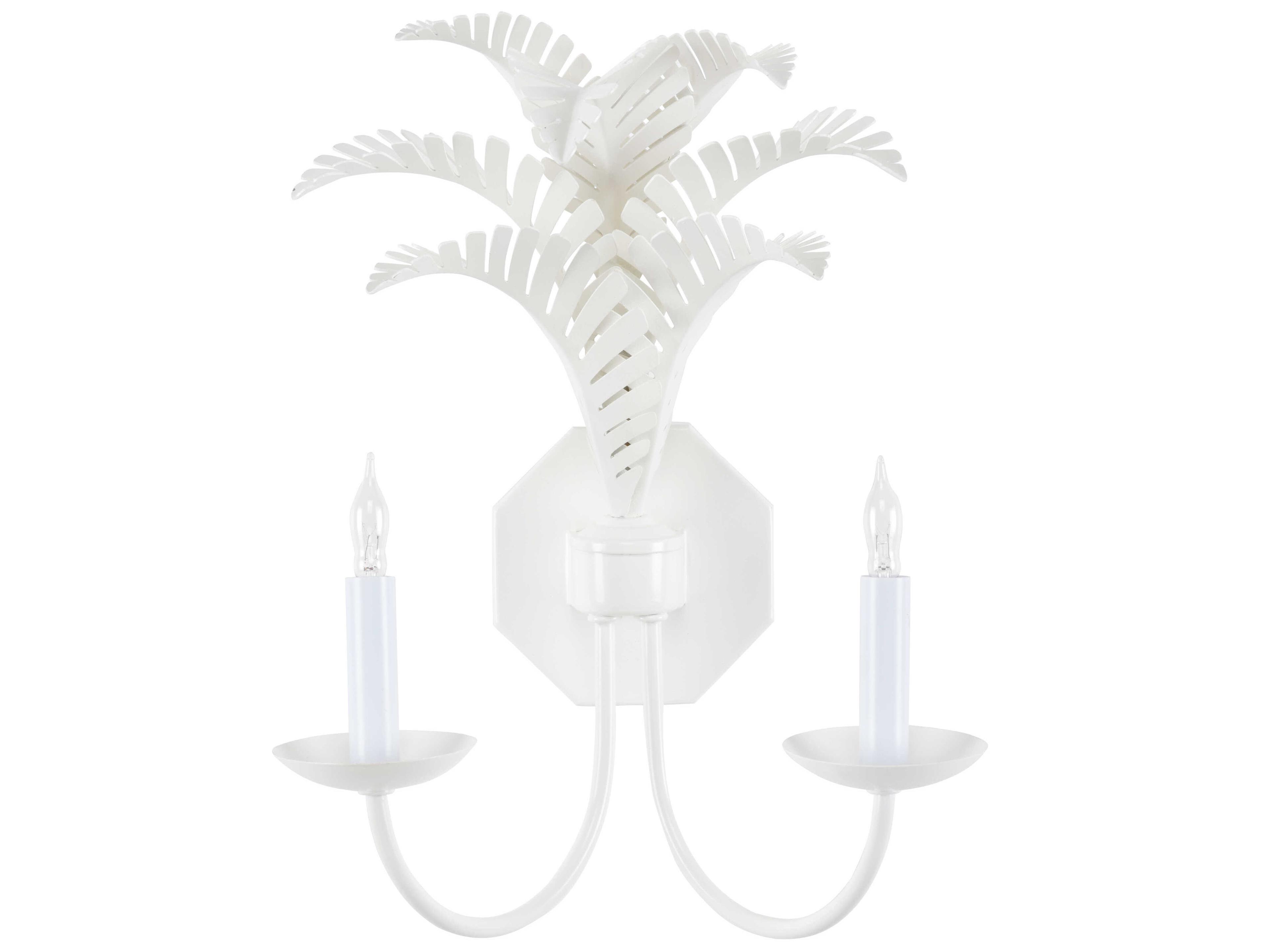 Wildwood Royal Palm 2-Light White Wall Sconce