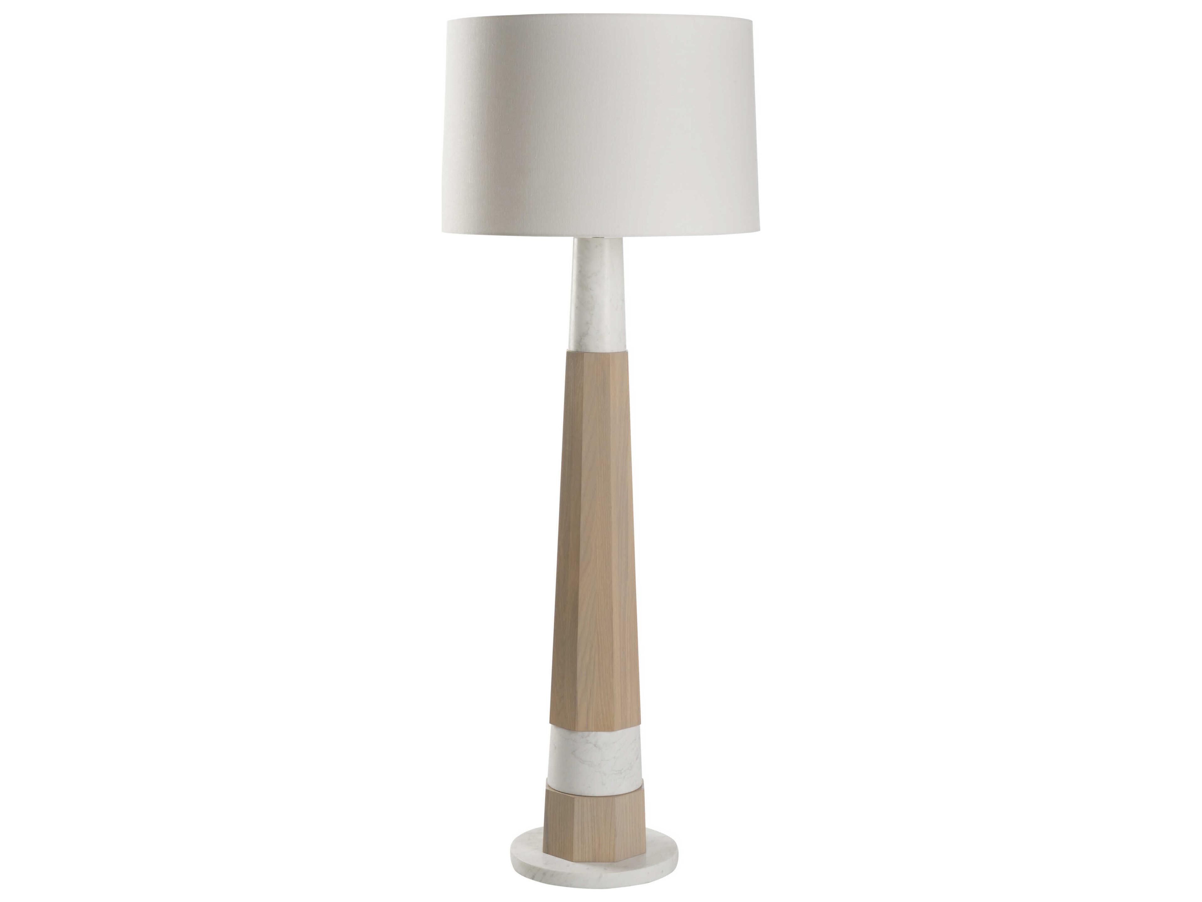 Wildwood Laurence White Oak Natural Off Linen Brown Floor Lamp