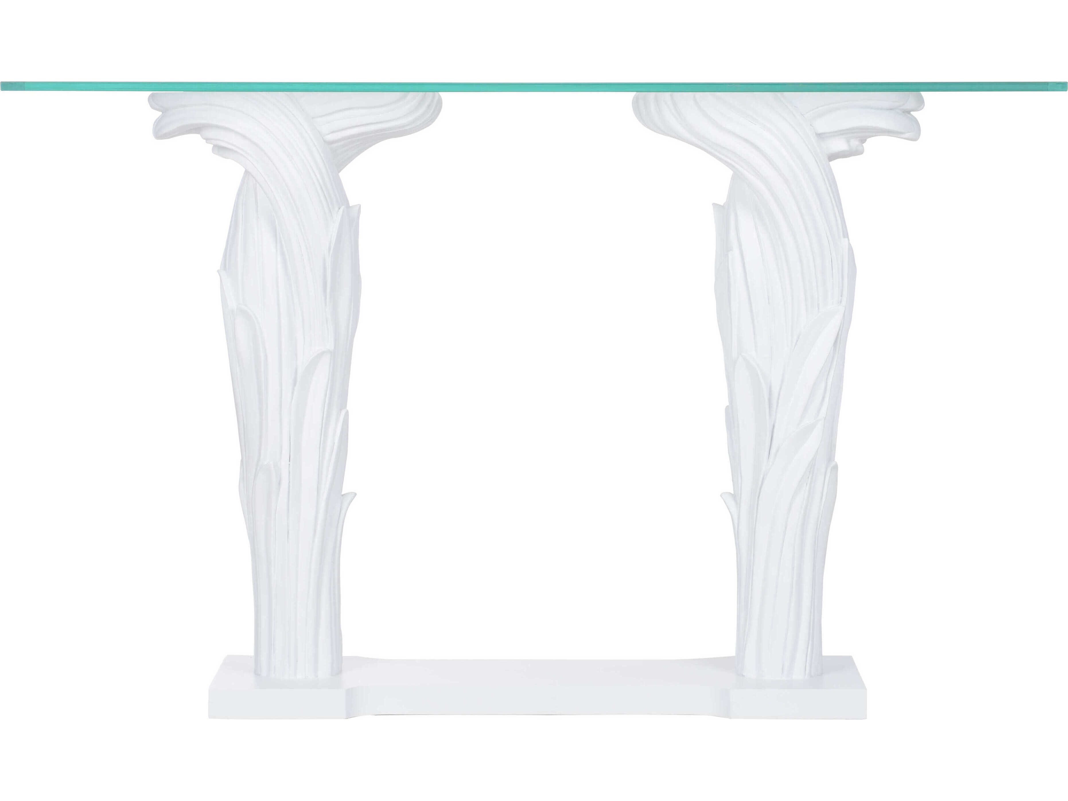 Wildwood Fontana Flair Rectangular Glass White Console Table