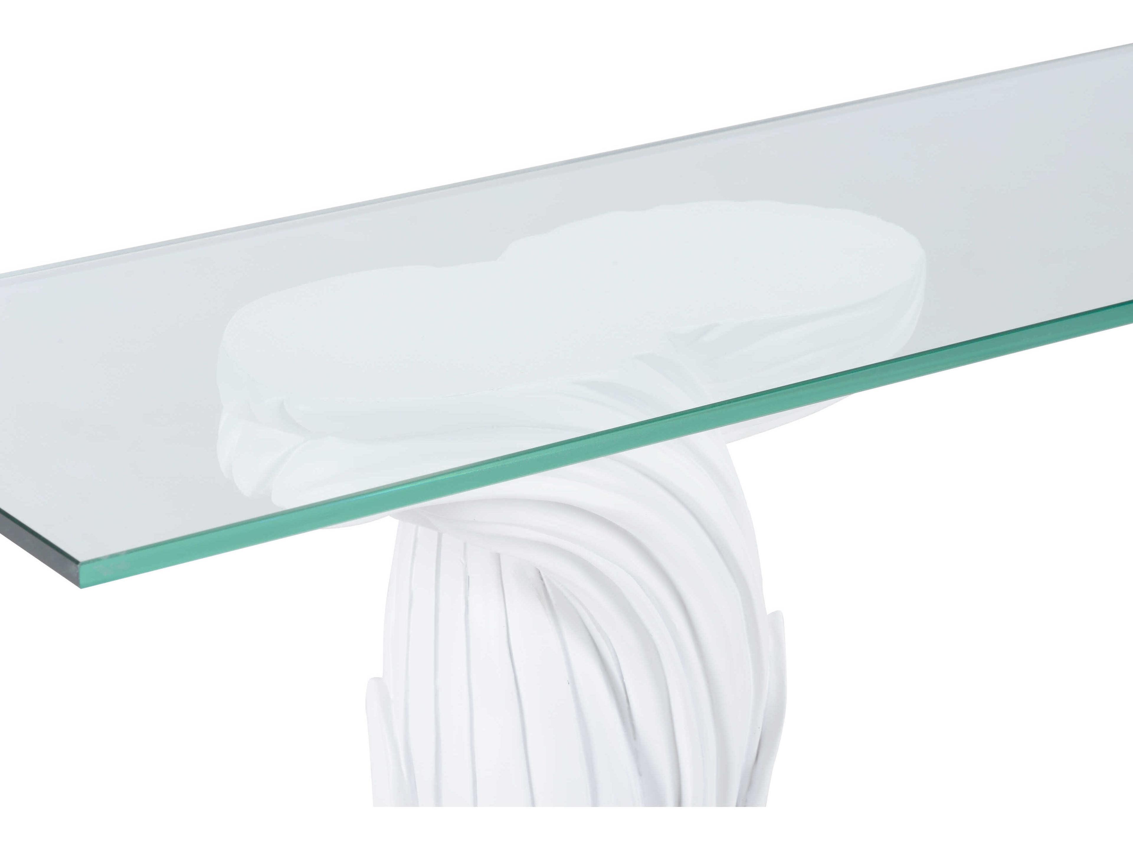Wildwood Fontana Flair Rectangular Glass White Console Table