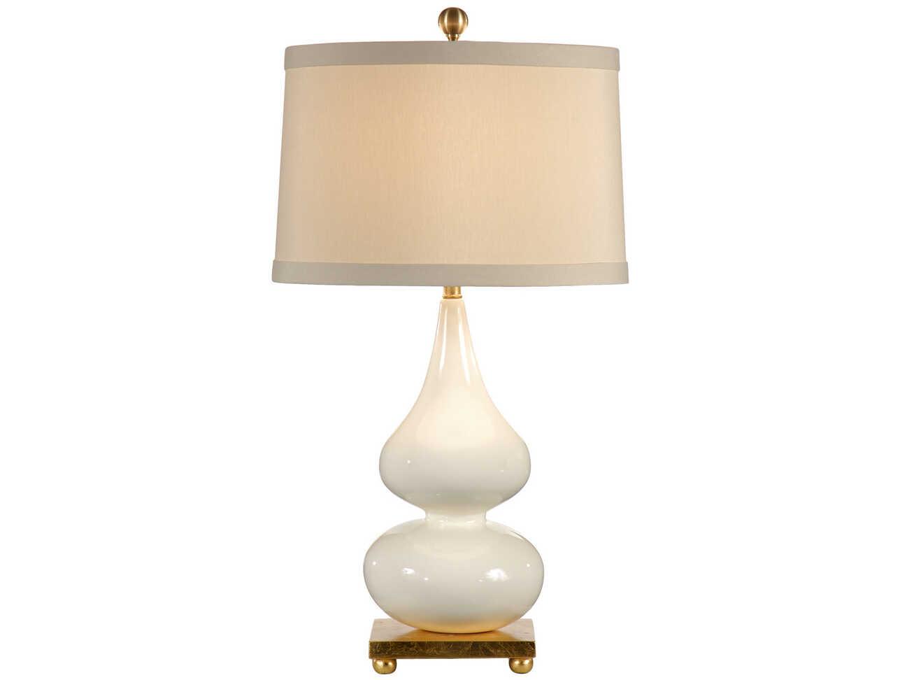 Wildwood Whitney Milk Light Taupe Silkette White Buffet Lamp