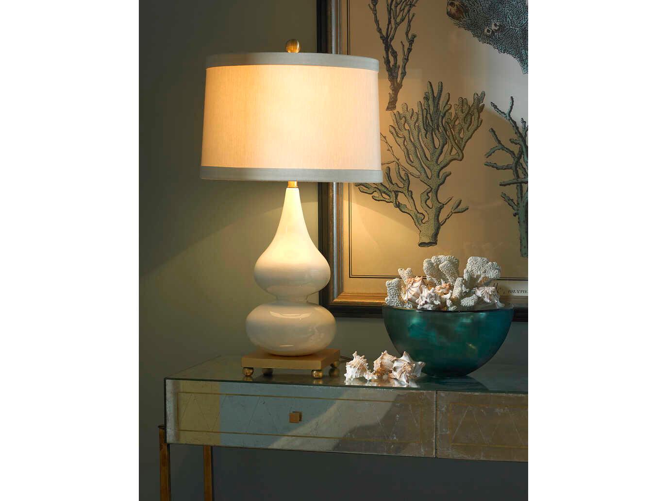 Wildwood Whitney Milk Light Taupe Silkette White Buffet Lamp
