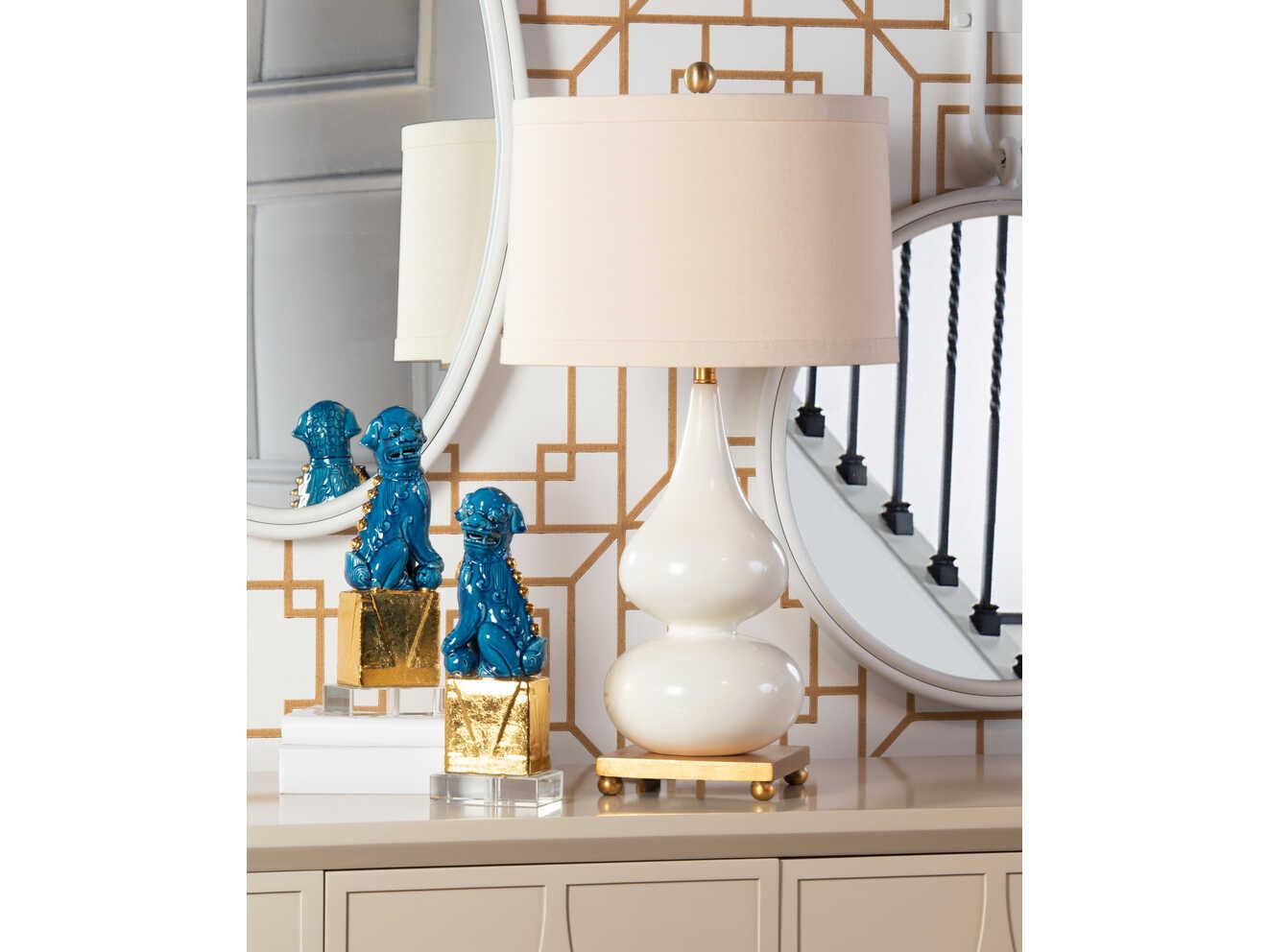 Wildwood Whitney Milk Light Taupe Silkette White Buffet Lamp