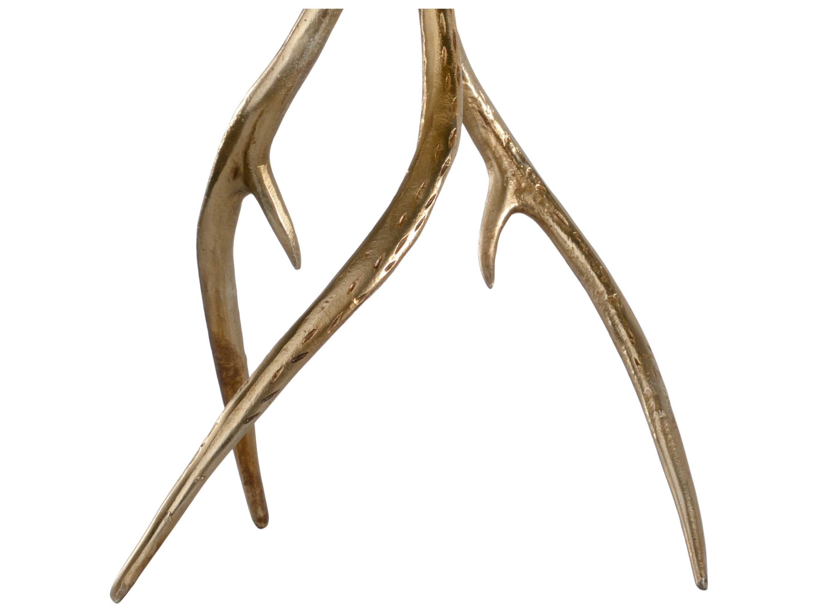 Wildwood Antler Hall Antique Brass Cream Raw Silk Buffet Lamp