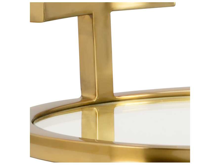 Wildwood Elsie Round Glass Antique Brass End Table