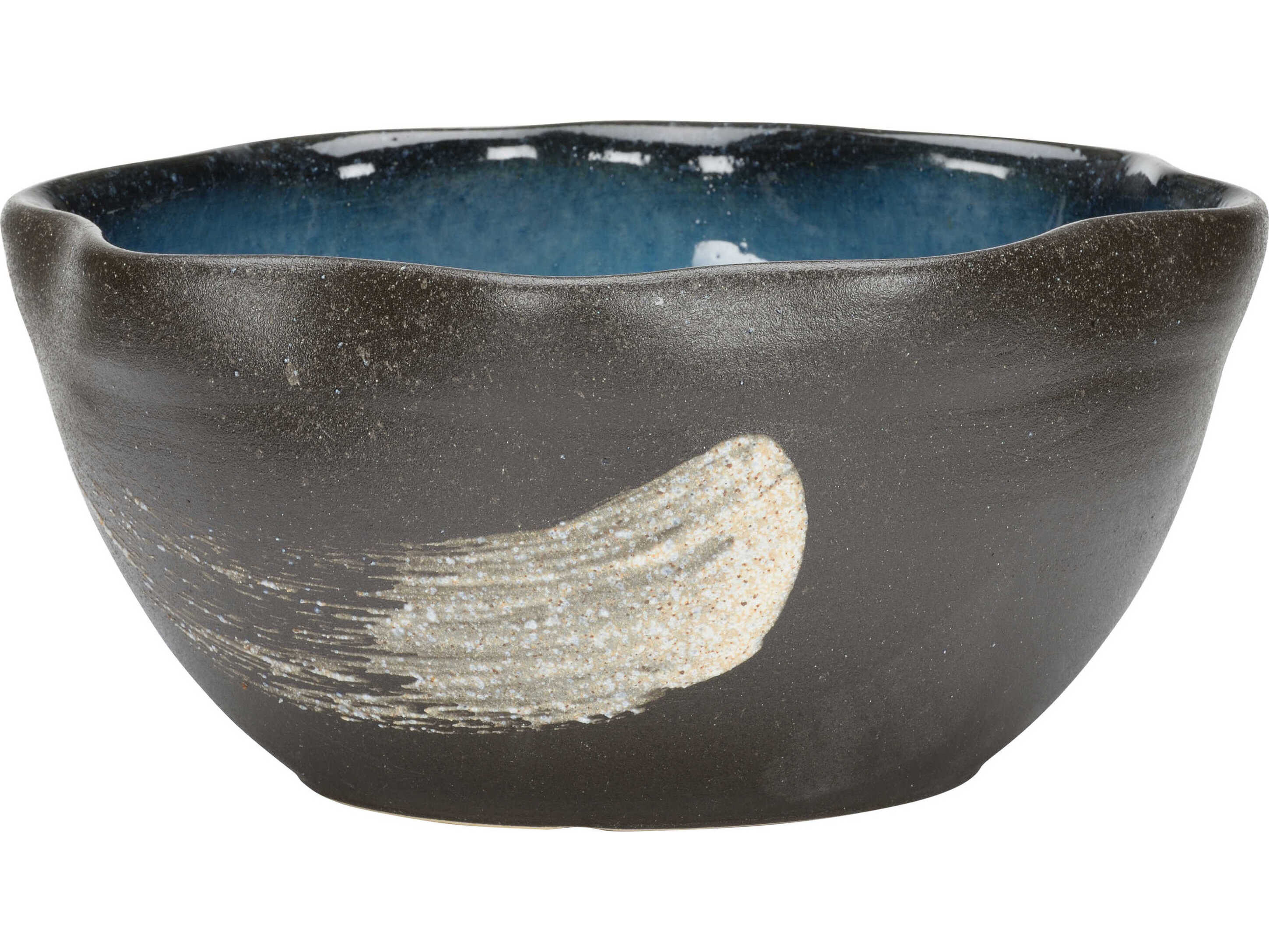 Wildwood Shiga Kabira Bay Black White Blue Decorative Bowl