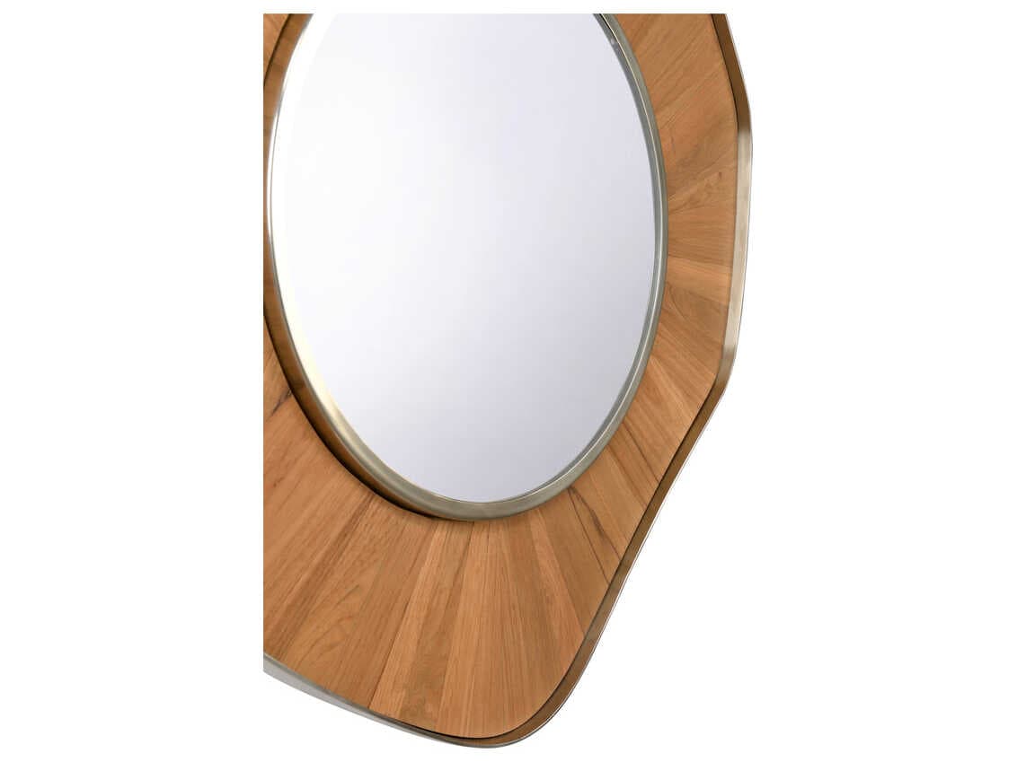 Wildwood Pith Organic Brushed Nickel Round Wall Mirror