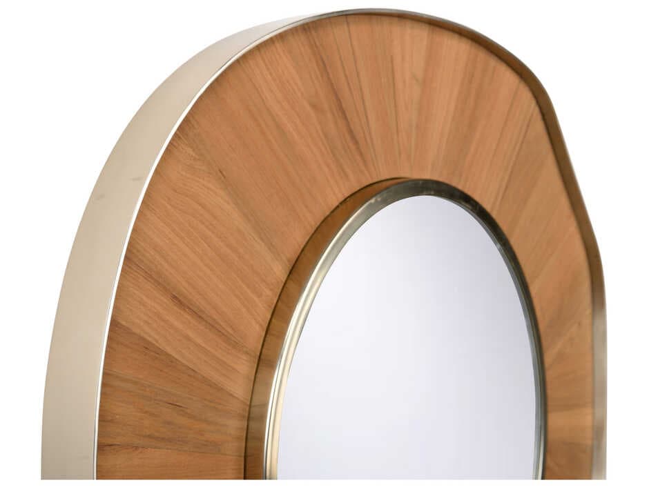 Wildwood Pith Organic Brushed Nickel Round Wall Mirror