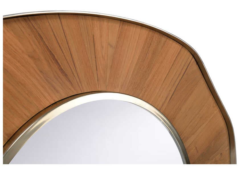 Wildwood Pith Organic Brushed Nickel Round Wall Mirror