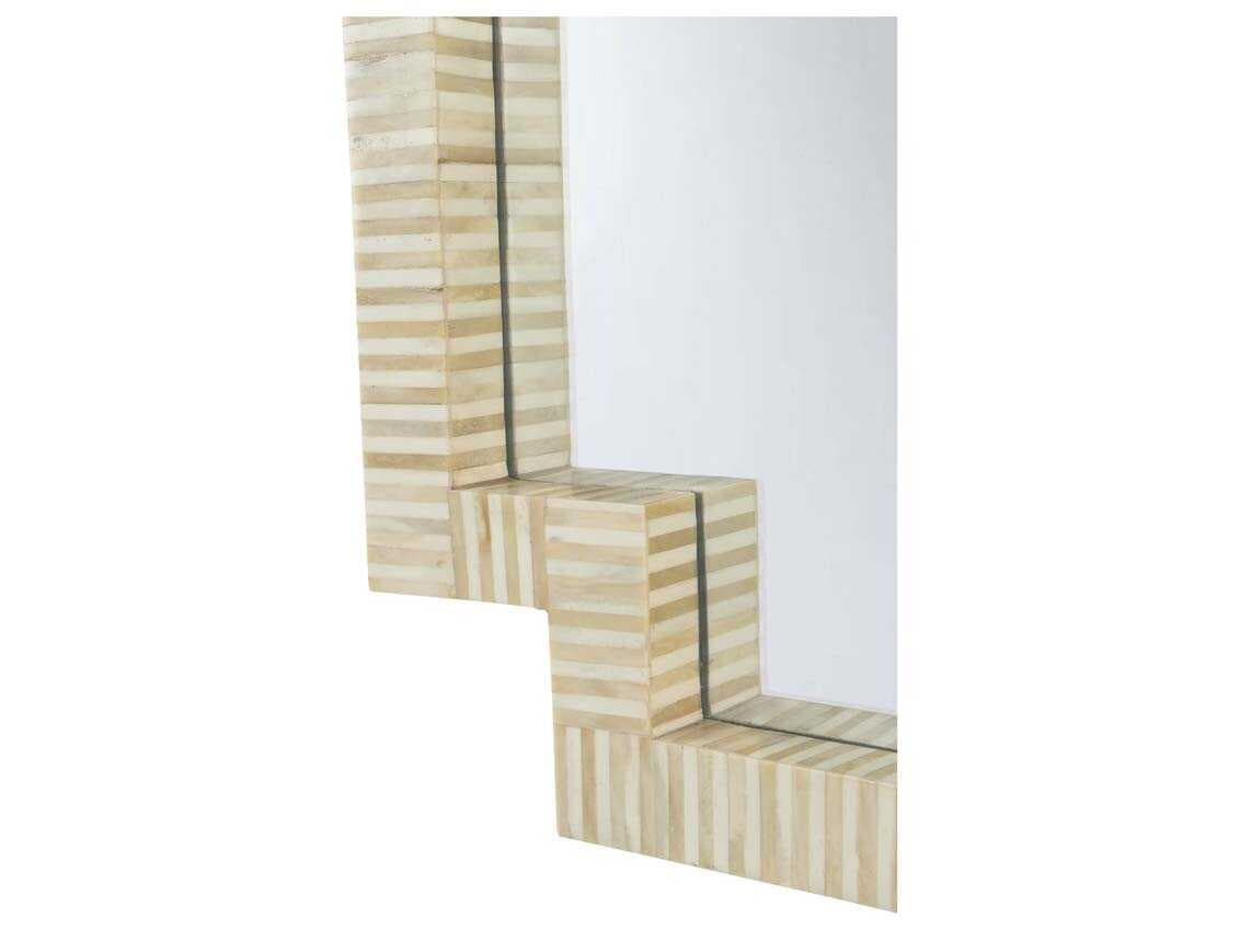 Wildwood Fiona Bona Natural White Brown Rectangular Wall Mirror