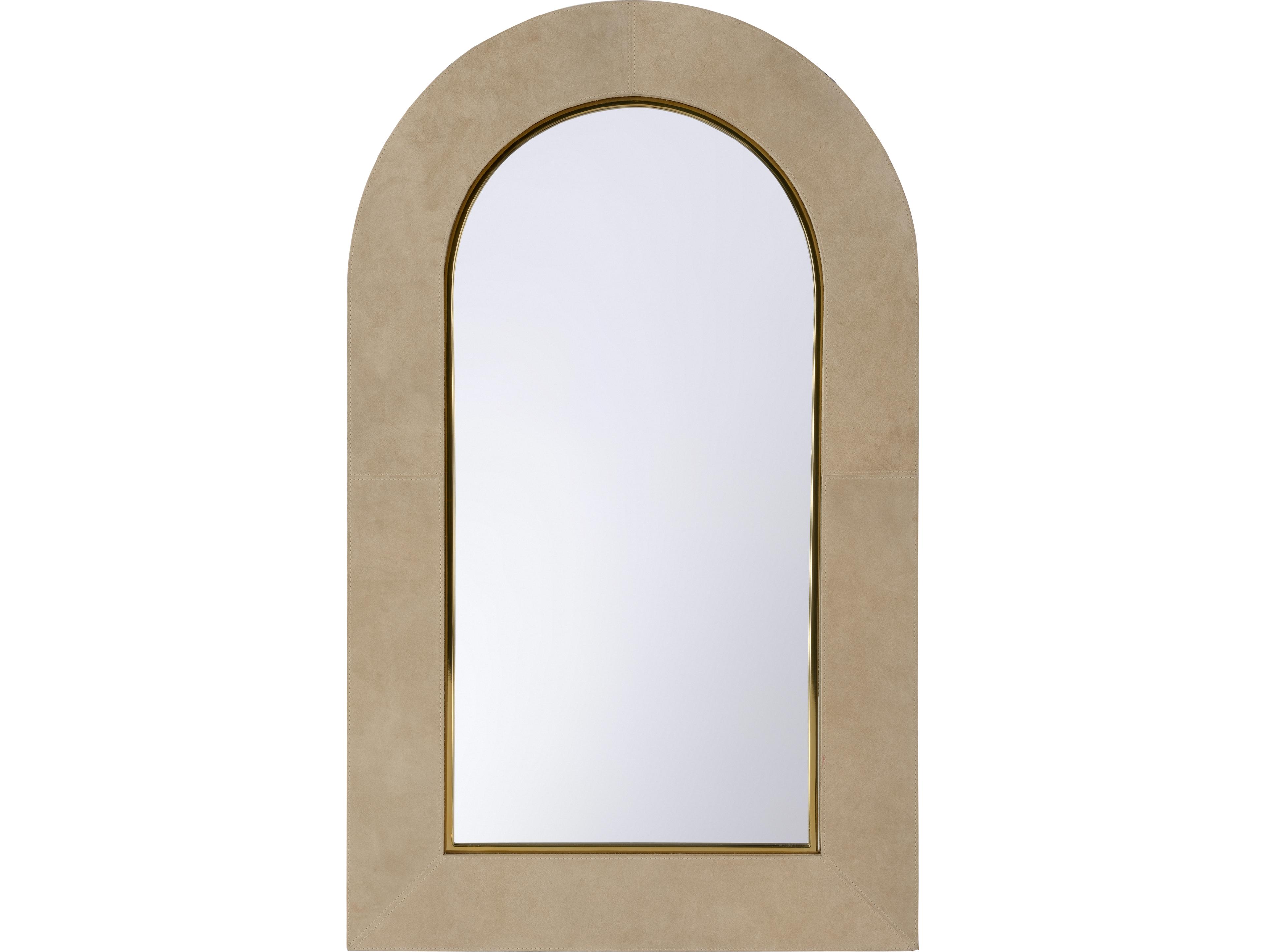 Wildwood Taupe Polished Brass Clear Plain Wall Mirror