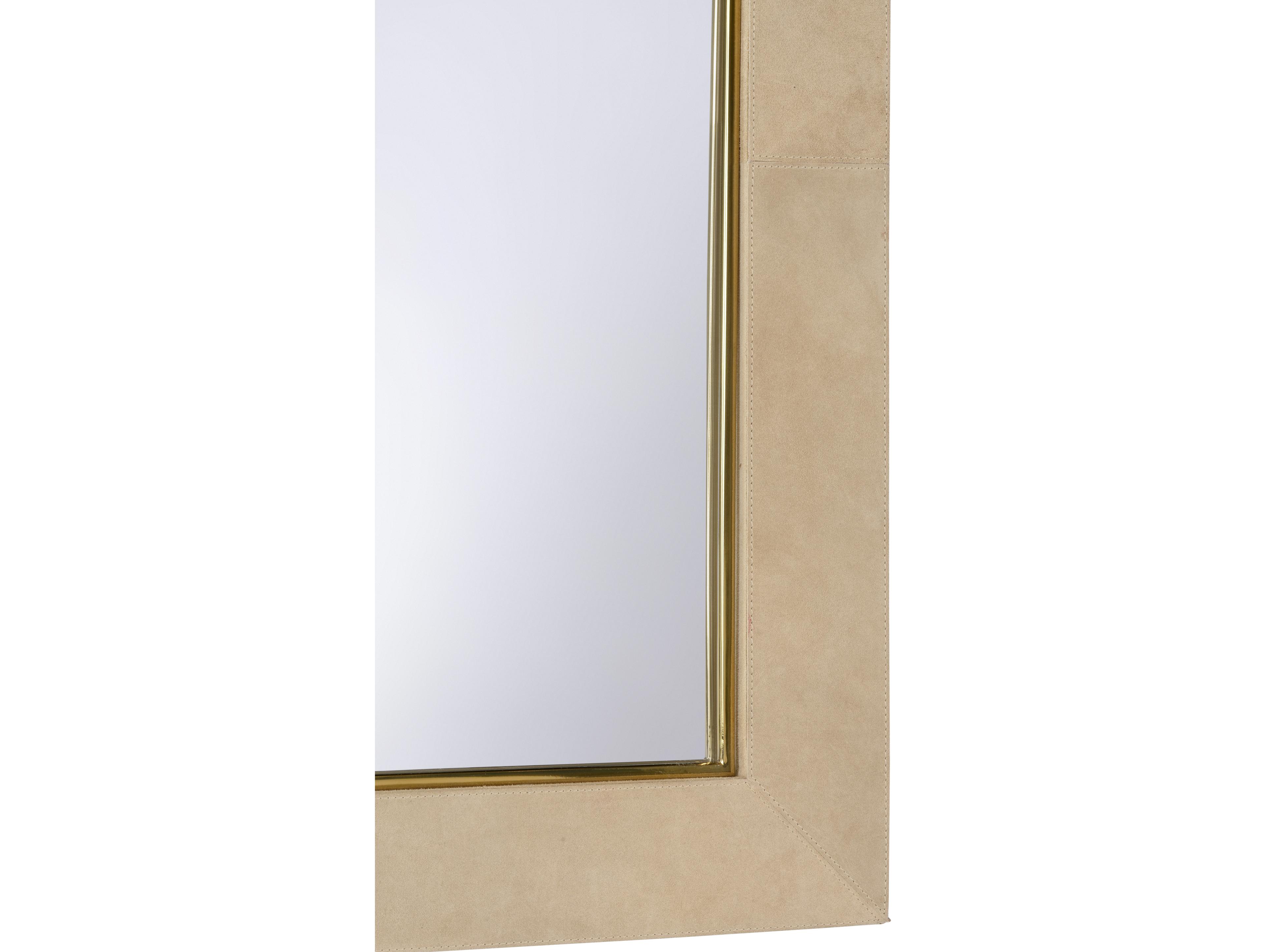 Wildwood Taupe Polished Brass Clear Plain Wall Mirror