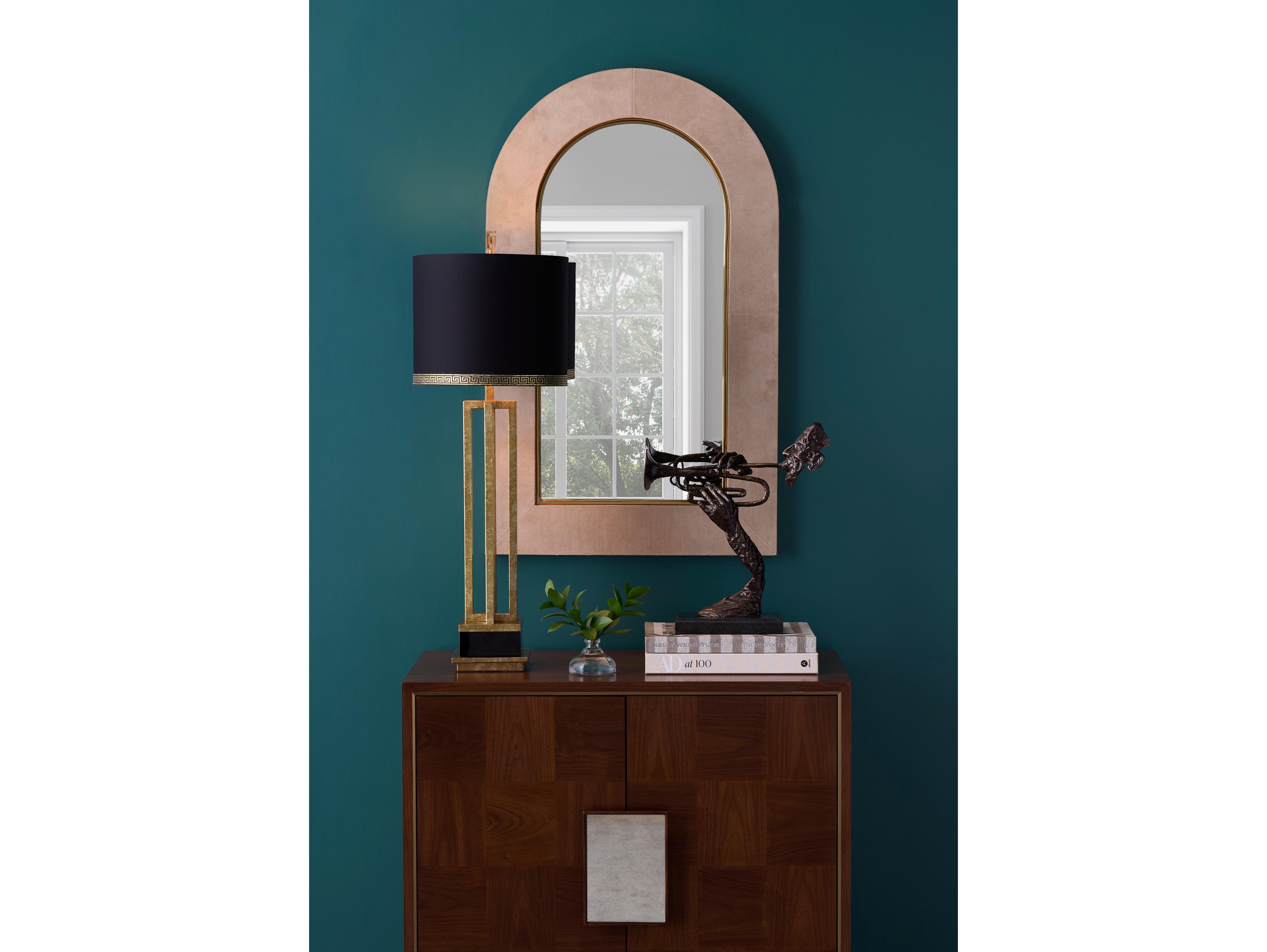 Wildwood Taupe Polished Brass Clear Plain Wall Mirror