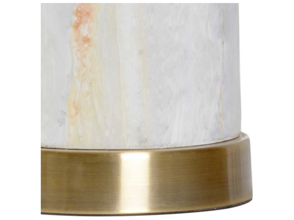 Wildwood Scranton Faux Marble Glaze Off White Linen Buffet Lamp