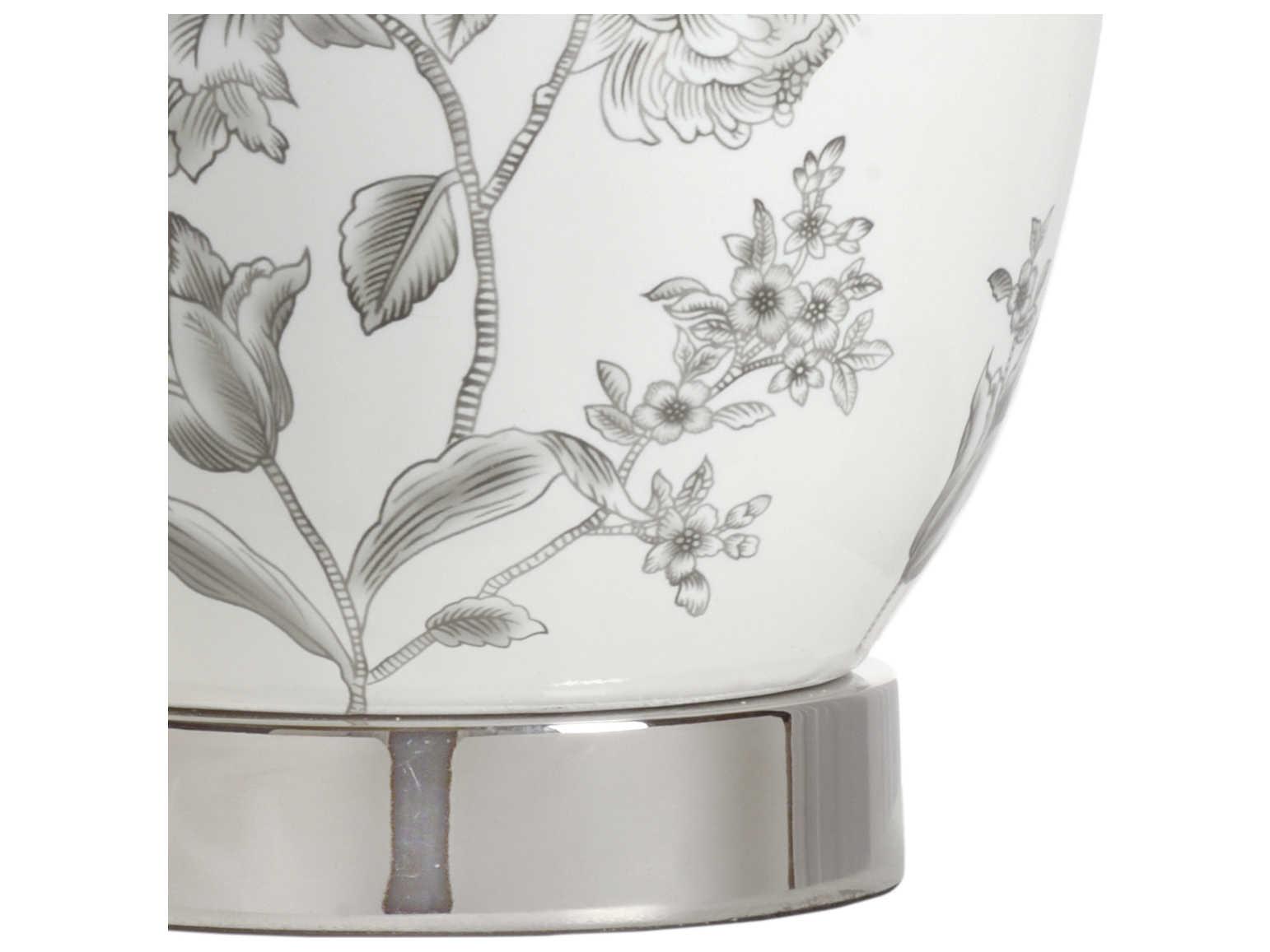 Wildwood Mabel White Gray Off Linen Buffet Lamp