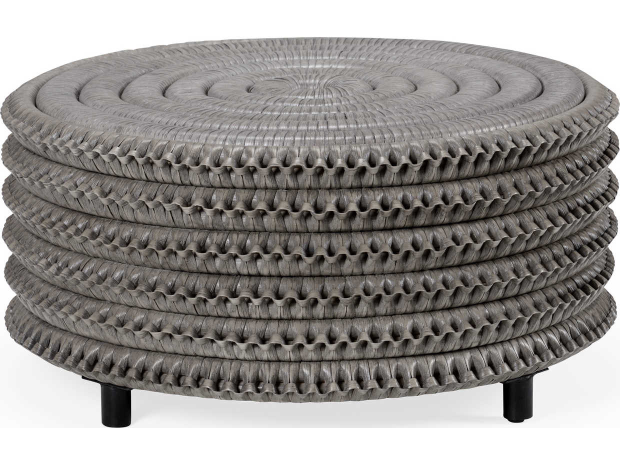 Wildwood Christopher Round Wicker Ash Gray Coffee Table
