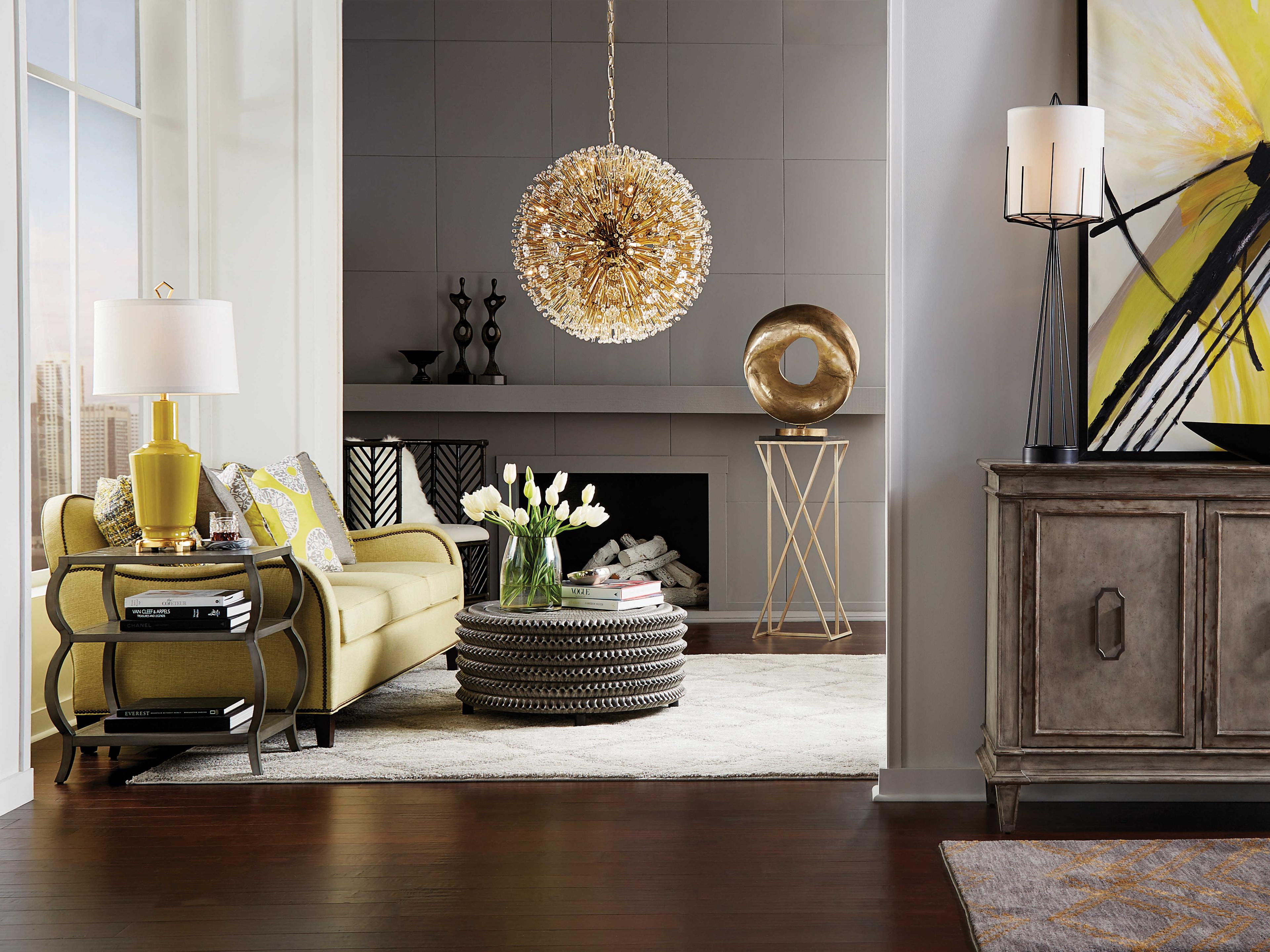 Wildwood Christopher Round Wicker Ash Gray Coffee Table