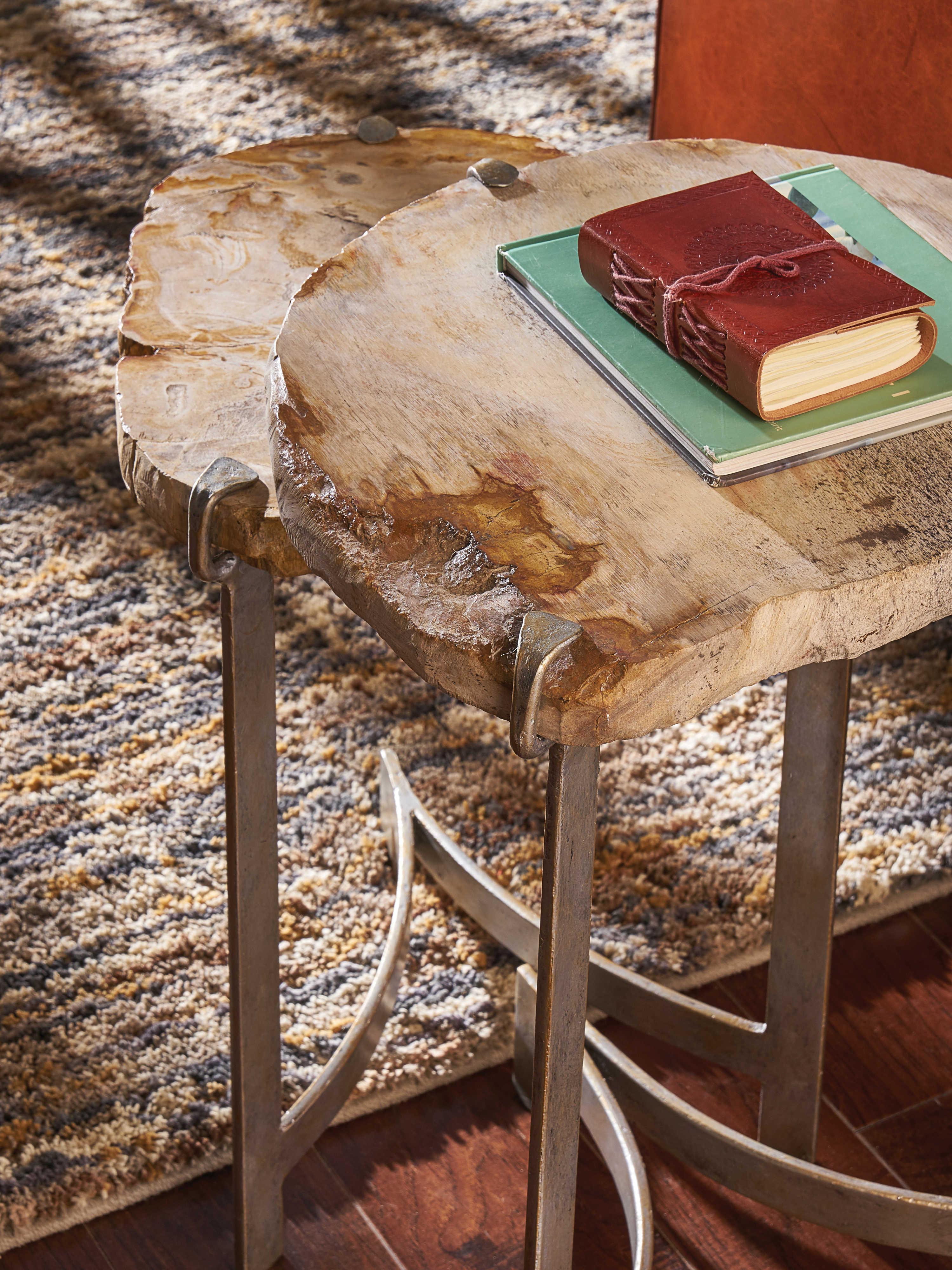 Wildwood Bedrock Demilune Wood Natural End Table