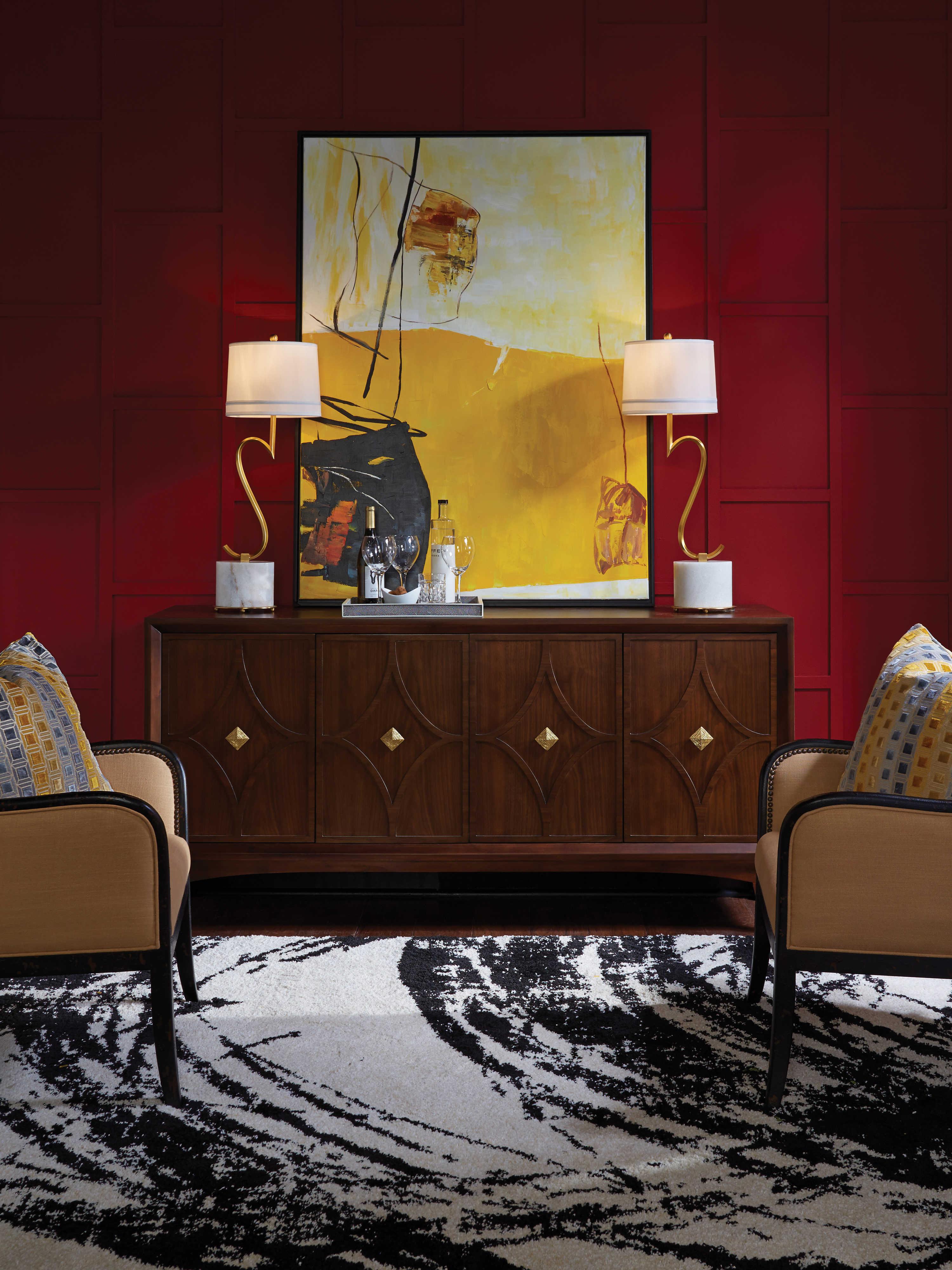 Wildwood Diamond 72" Walnut Wood Veneer Sideboard