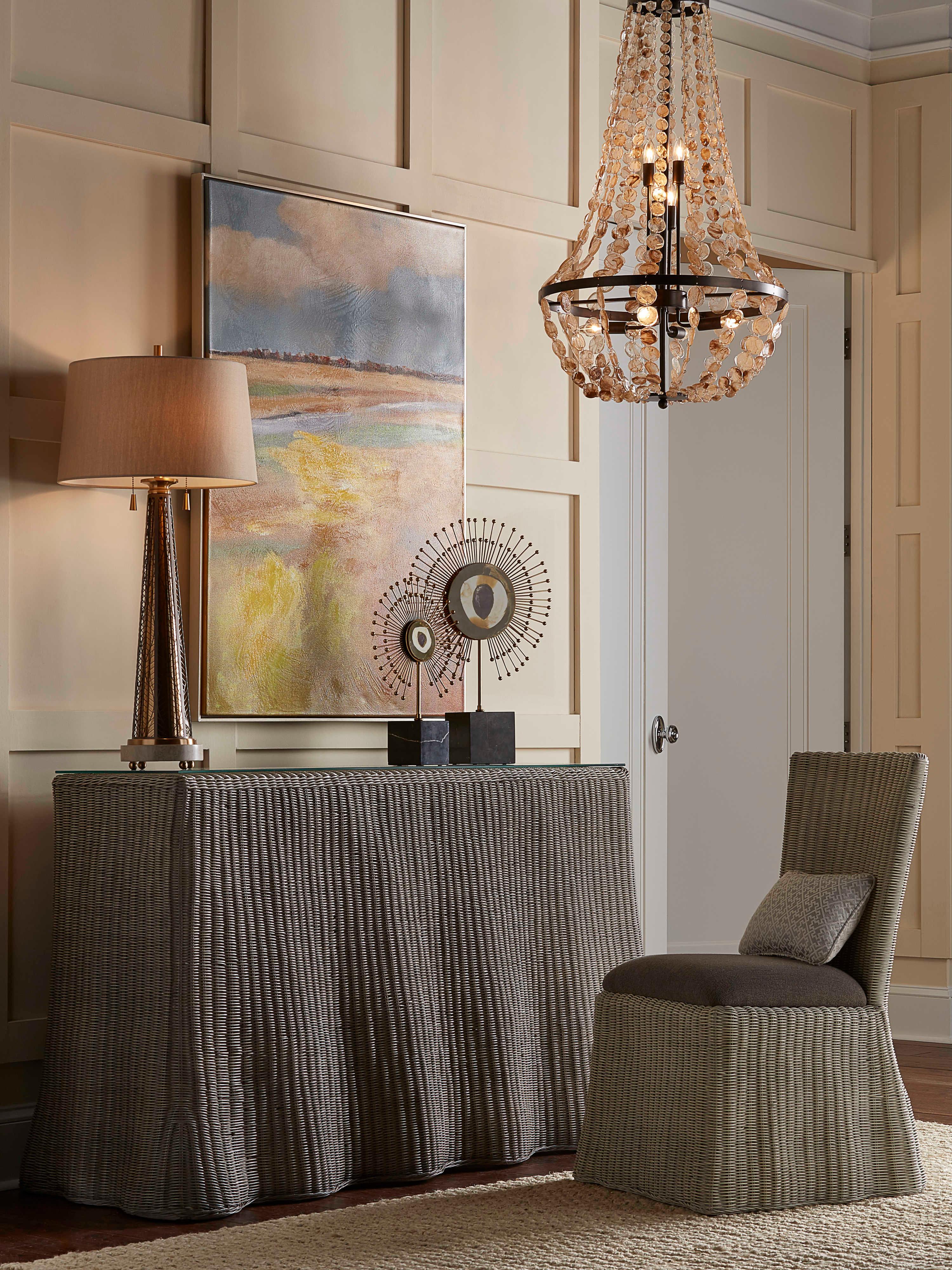 Wildwood Savannah Rectangular Glass Gray Console Table