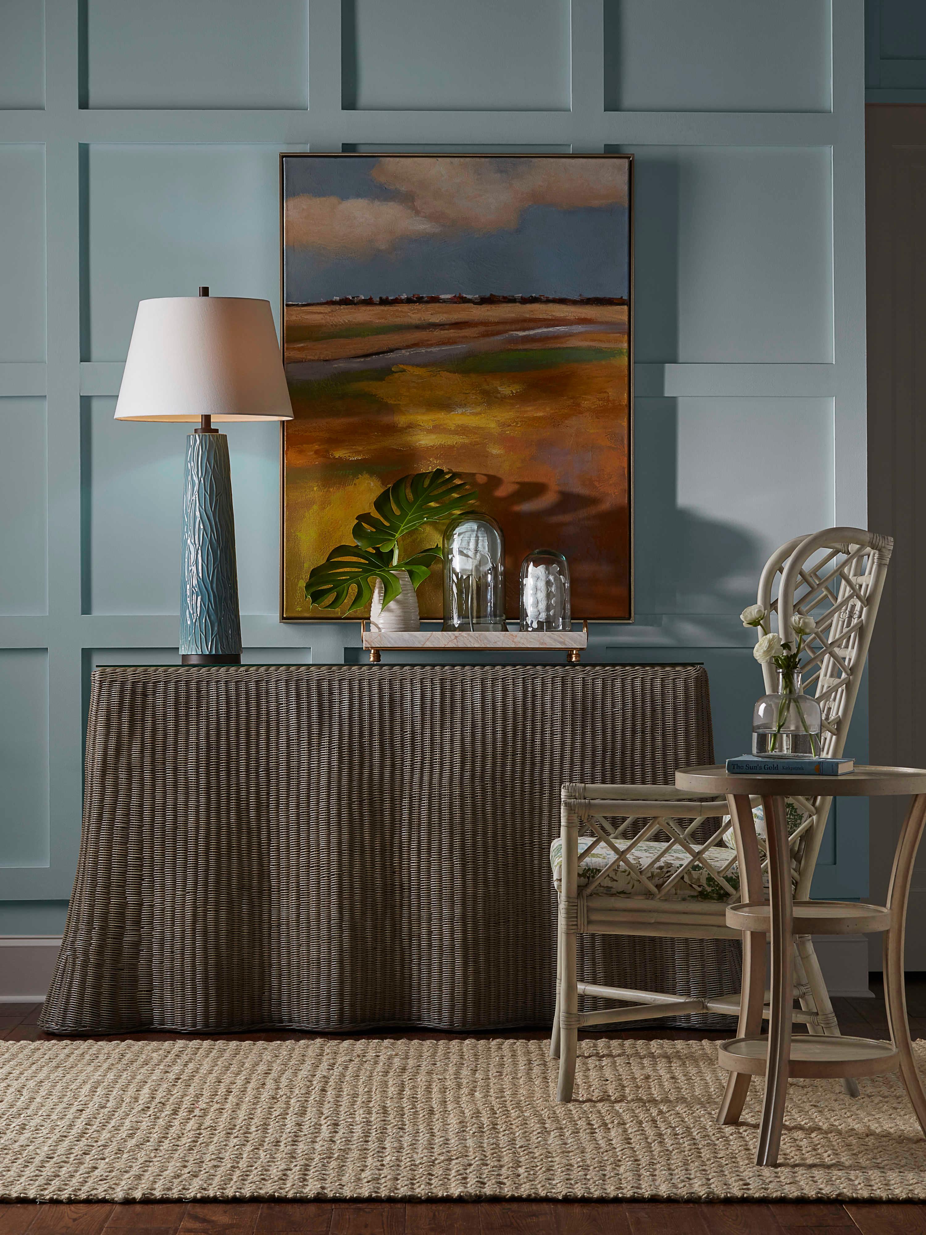 Wildwood Savannah Rectangular Glass Gray Console Table