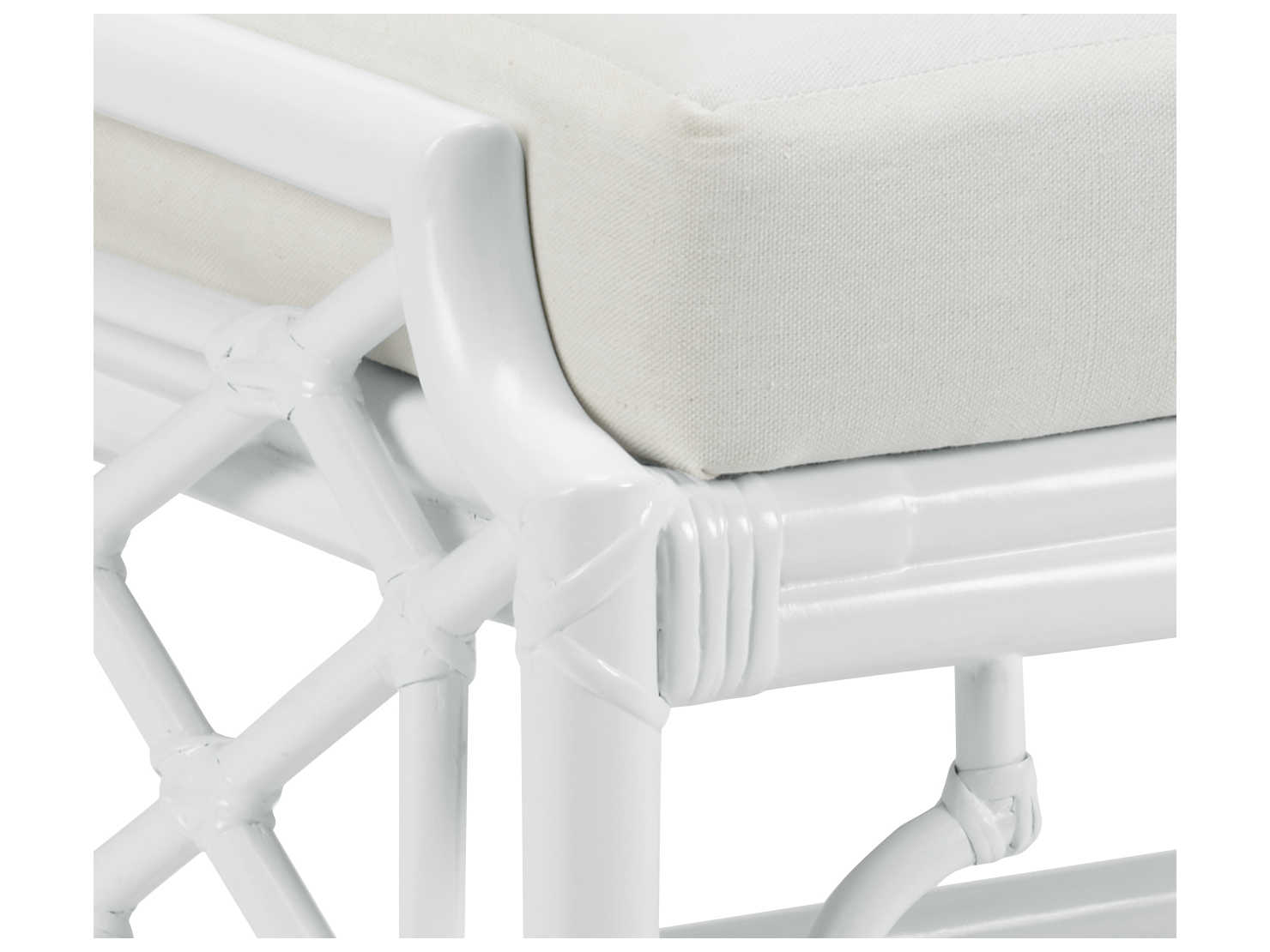 Wildwood Wild Palm White Upholstered Ottoman