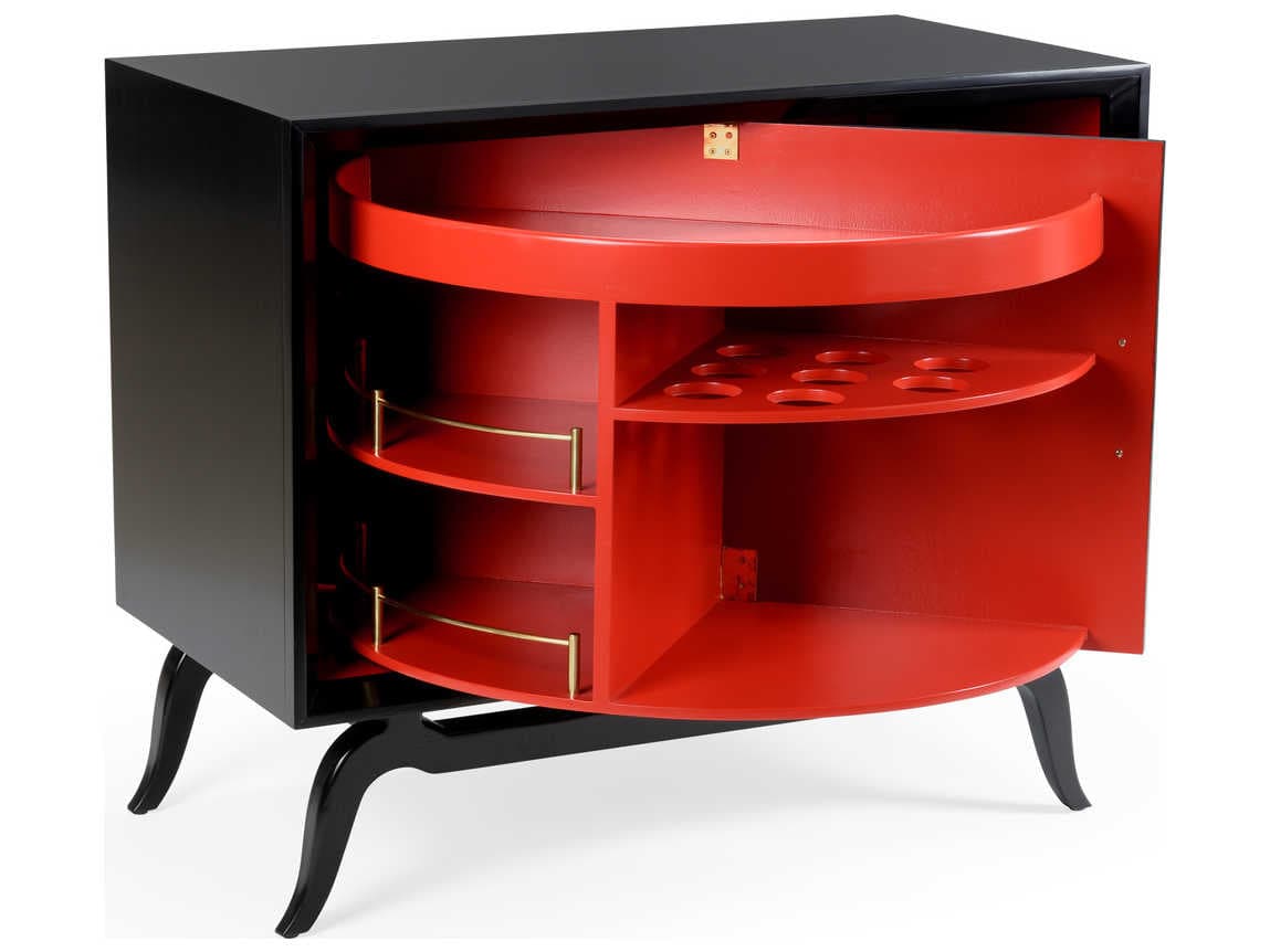 Wildwood Sinatra Rubberwood Black Bar Cabinet