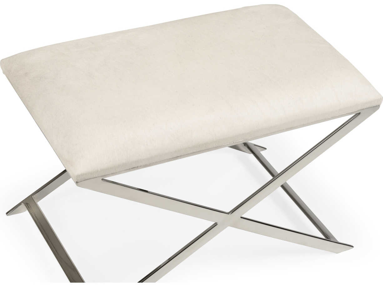 Wildwood Sitting Pretty Natural Light Gray Silver Leather Accent Bench