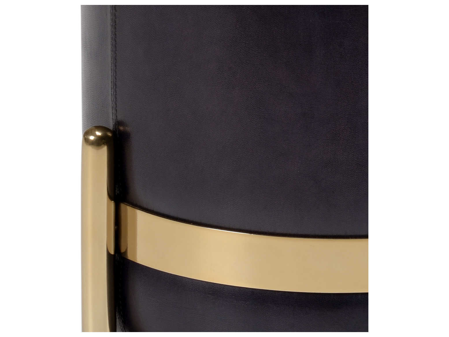 Wildwood Bruce Midnight Blue Gold Leather Accent Stool