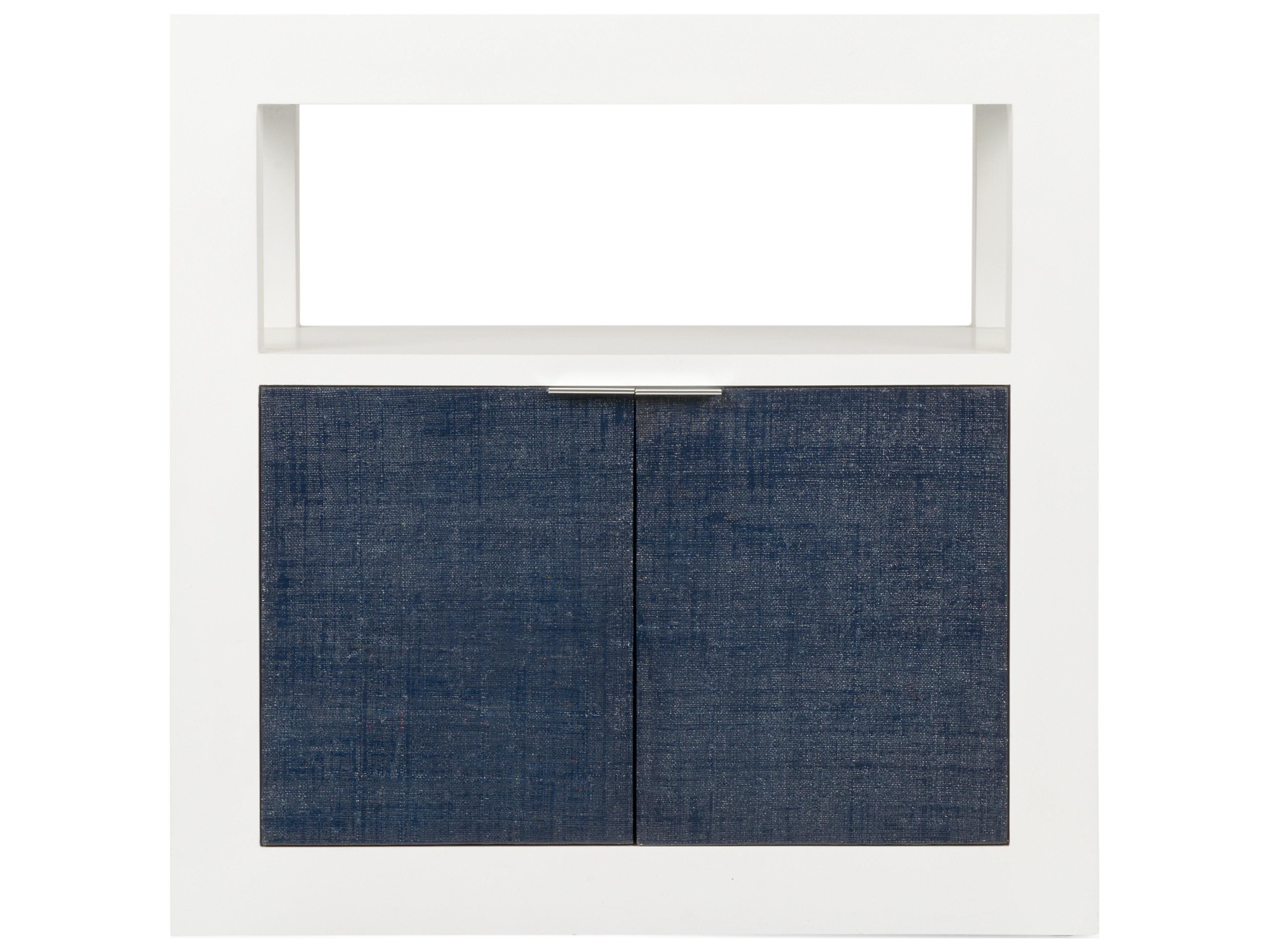 Wildwood La Costa Rectangular Fabric White Cream Blue End Table