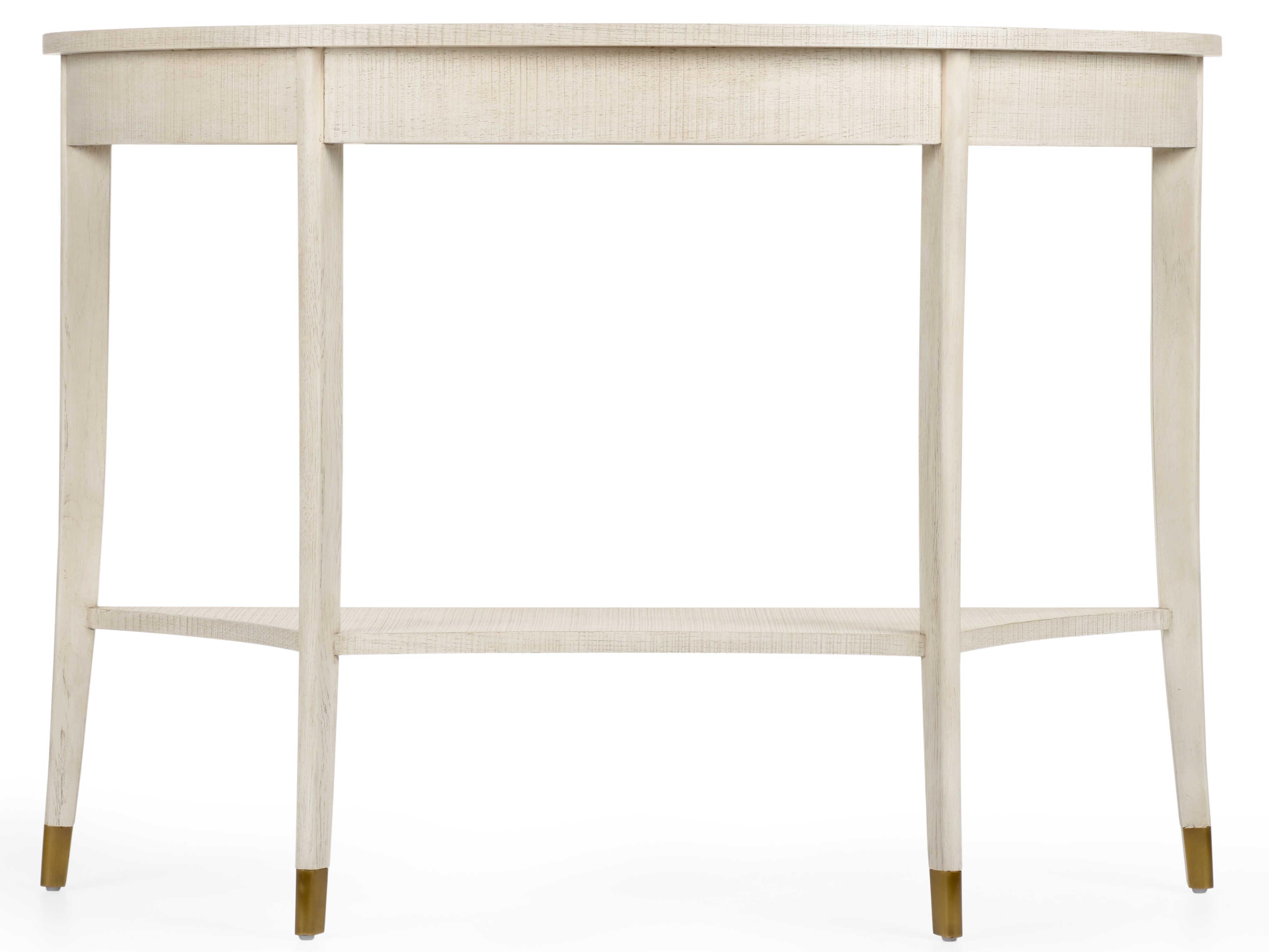 Wildwood Oaklee Demilune Wood Hand Finished Cerused Oak Console Table