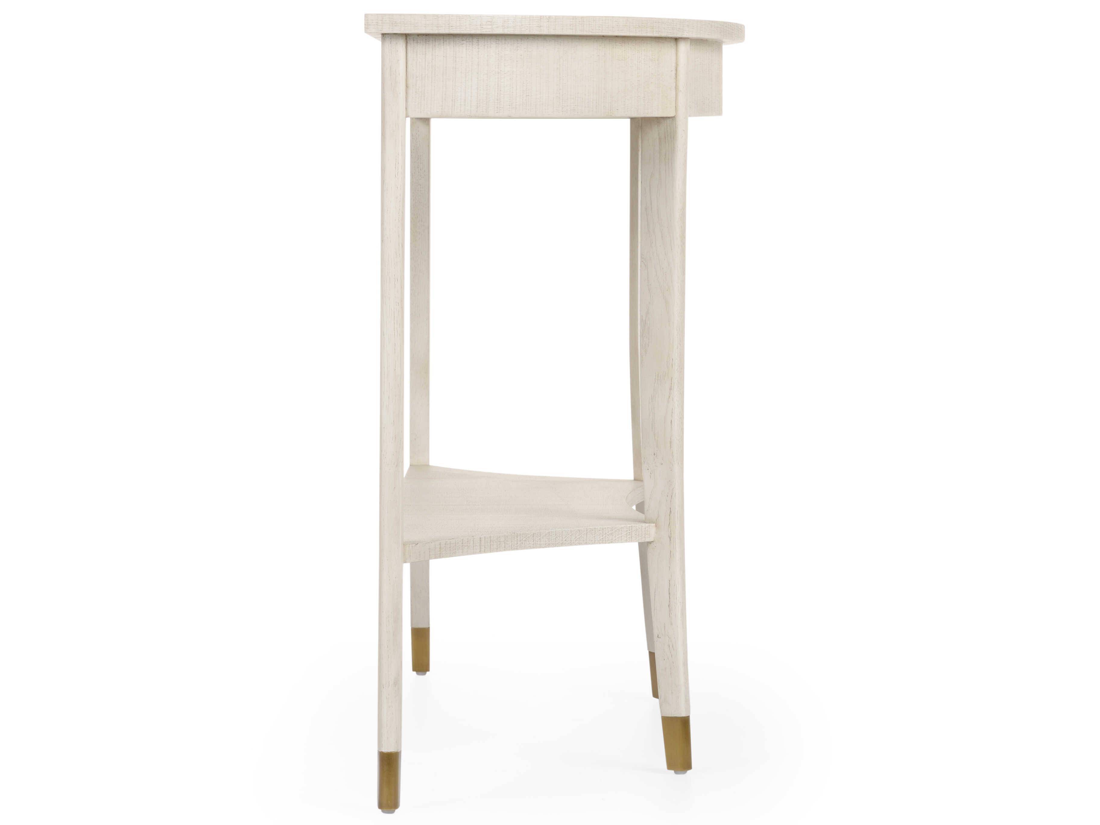 Wildwood Oaklee Demilune Wood Hand Finished Cerused Oak Console Table
