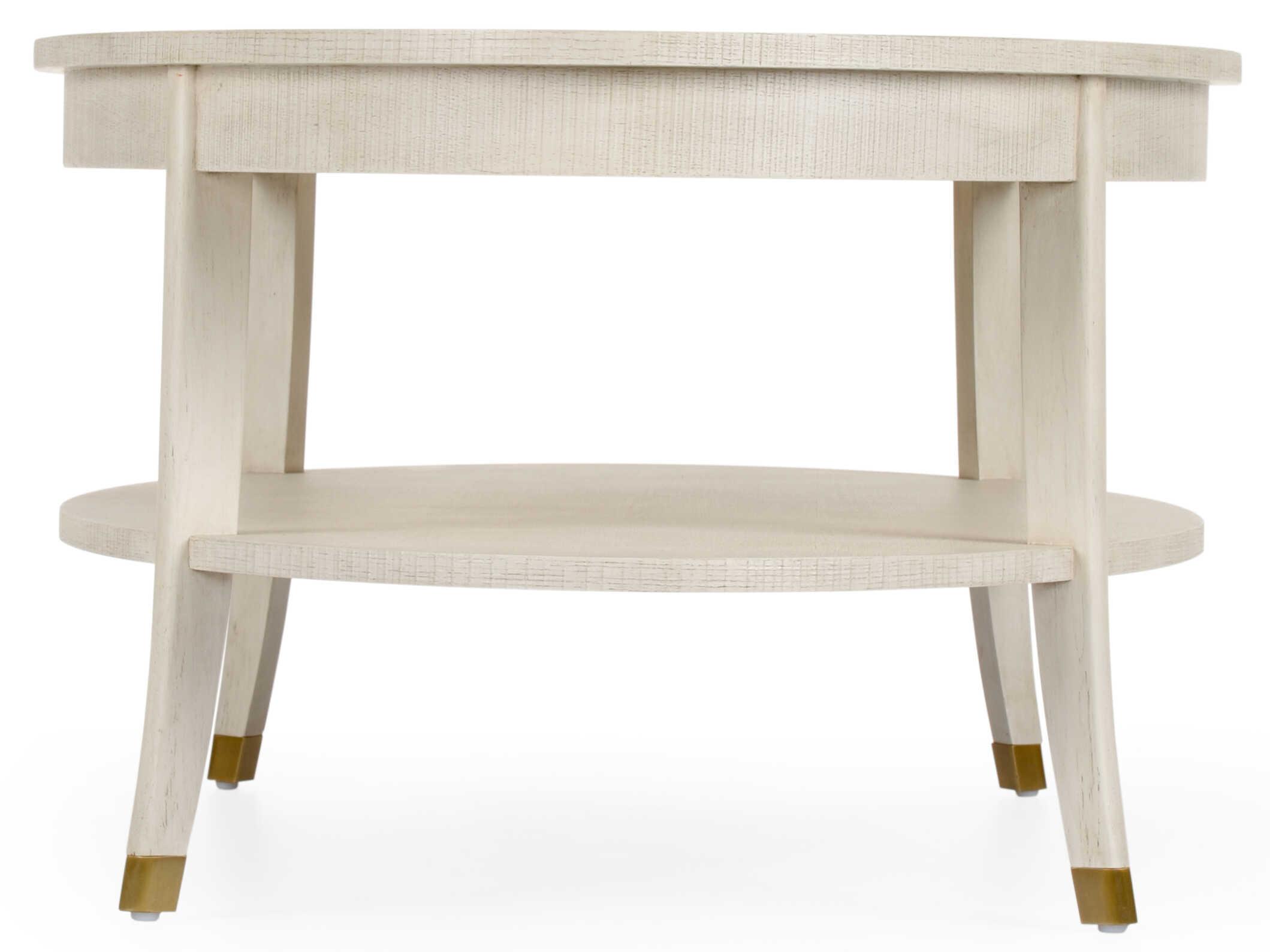 Wildwood Oaklee Oval Wood Hand Finished Cerused Oak Coffee Table