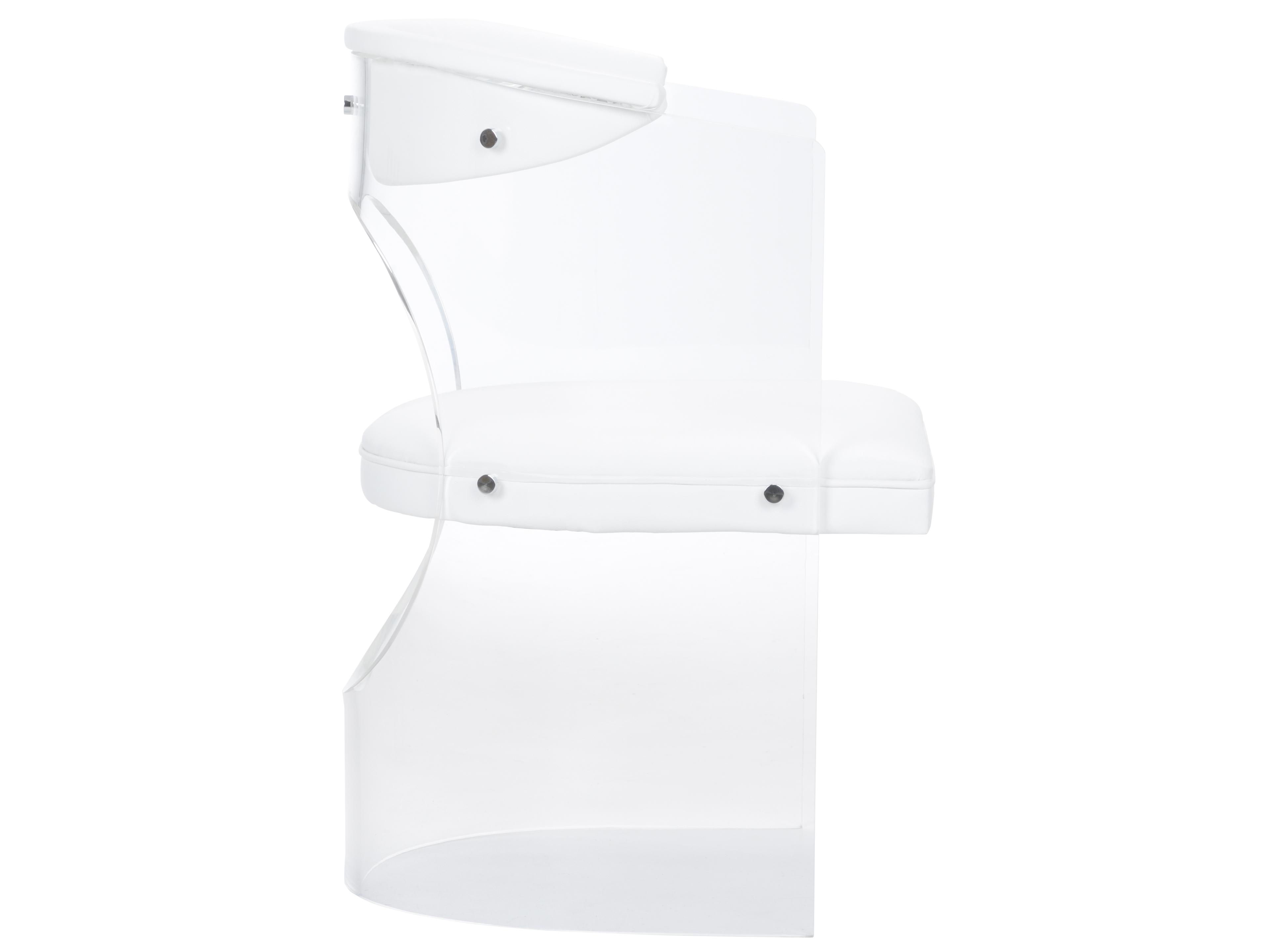 Wildwood Baran Barrel Back Leather White Upholstered Arm Dining Chair