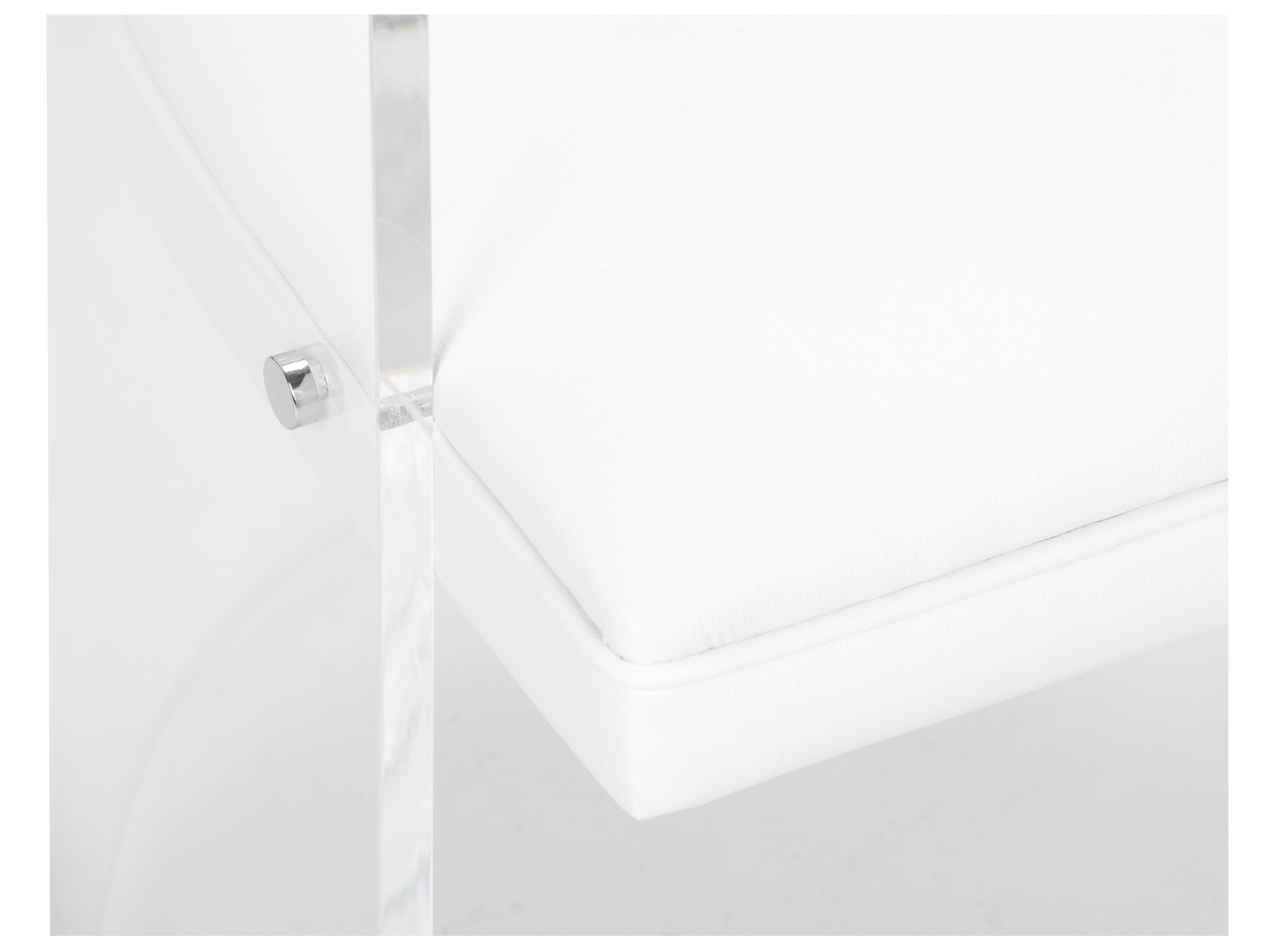 Wildwood Baran Barrel Back Leather White Upholstered Arm Dining Chair