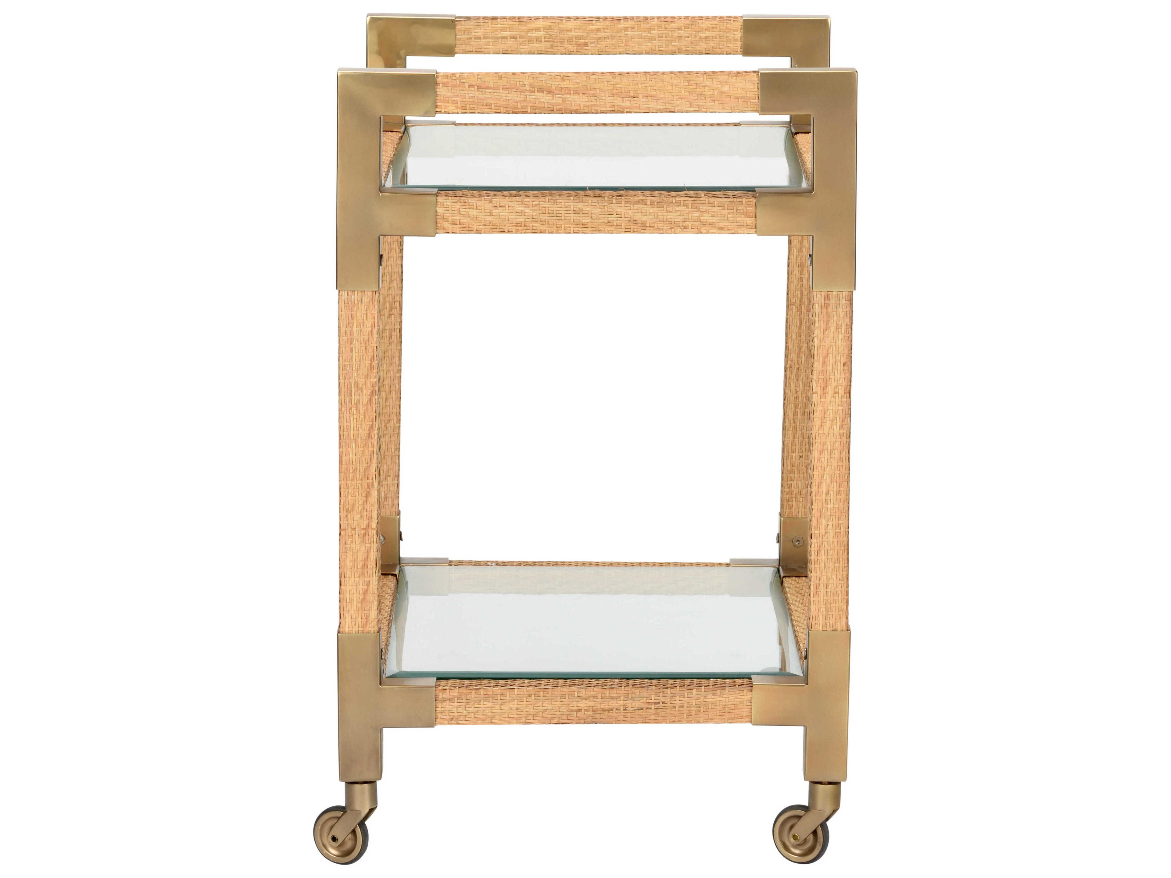 Wildwood Vieux Carre Glass Brown Natural Bar Cart