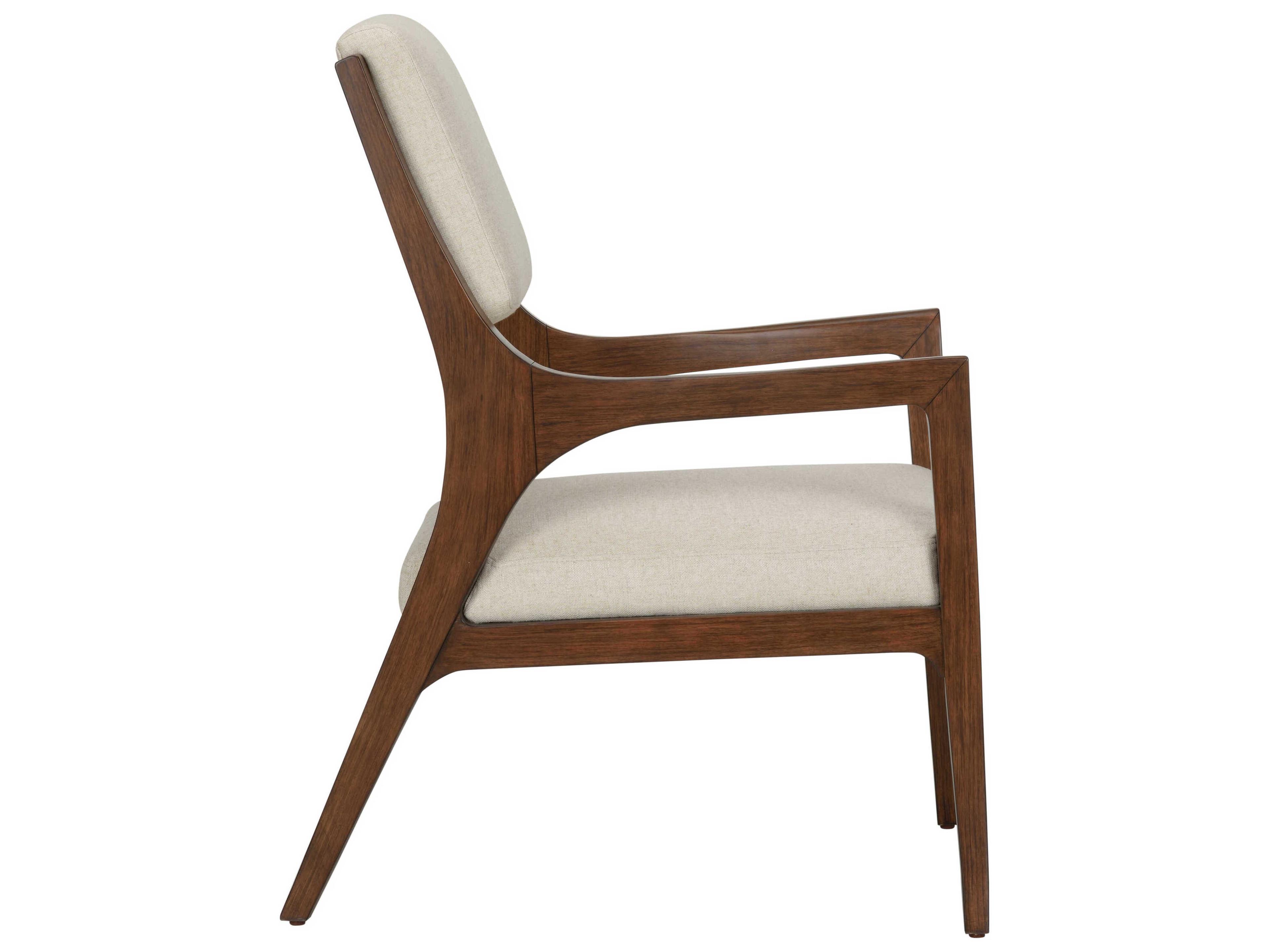 Wildwood Eichler Rubberwood White Upholstered Arm Dining Chair