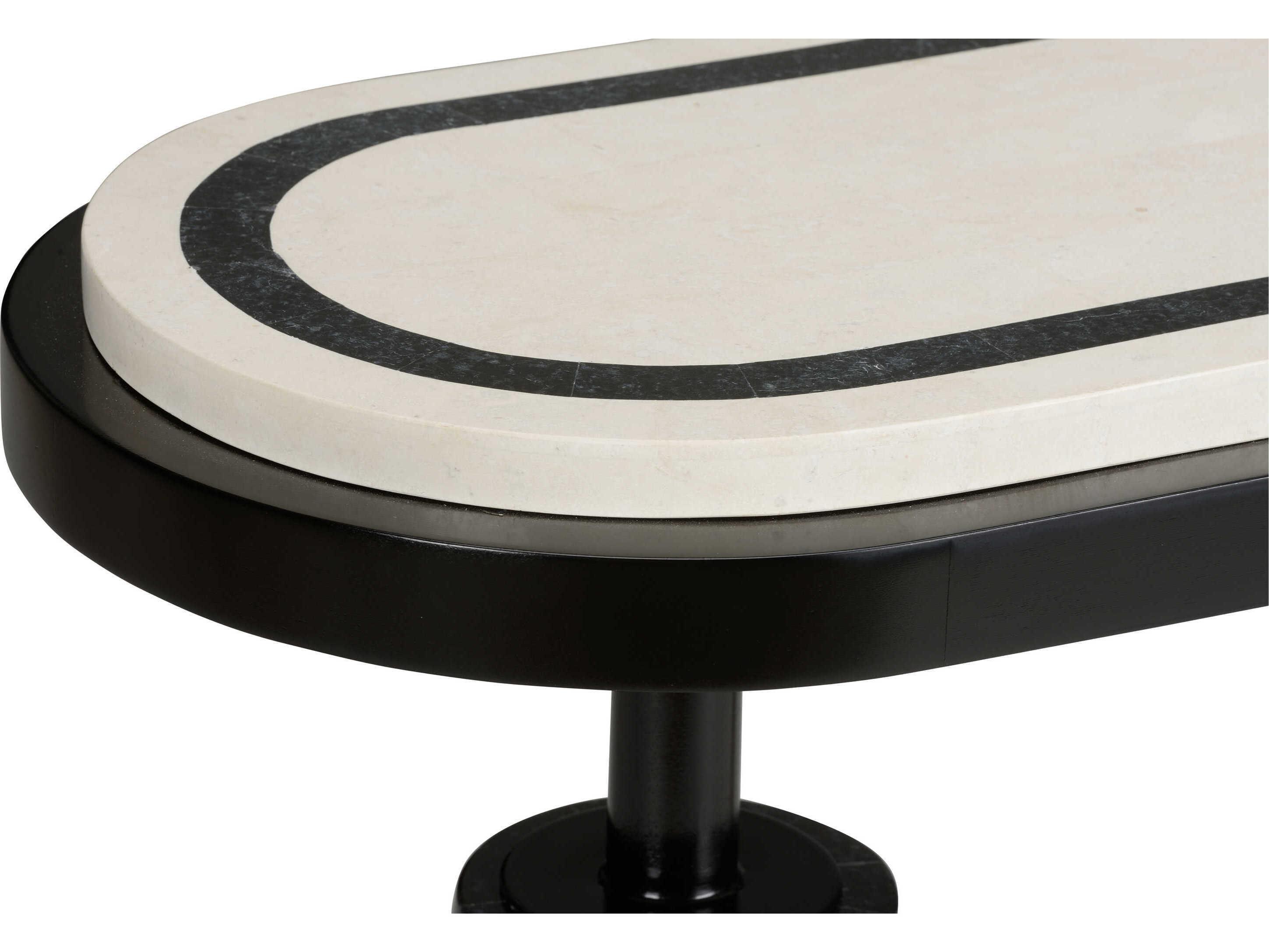 Wildwood Memphis Milano Oval Natural Black White Console Table