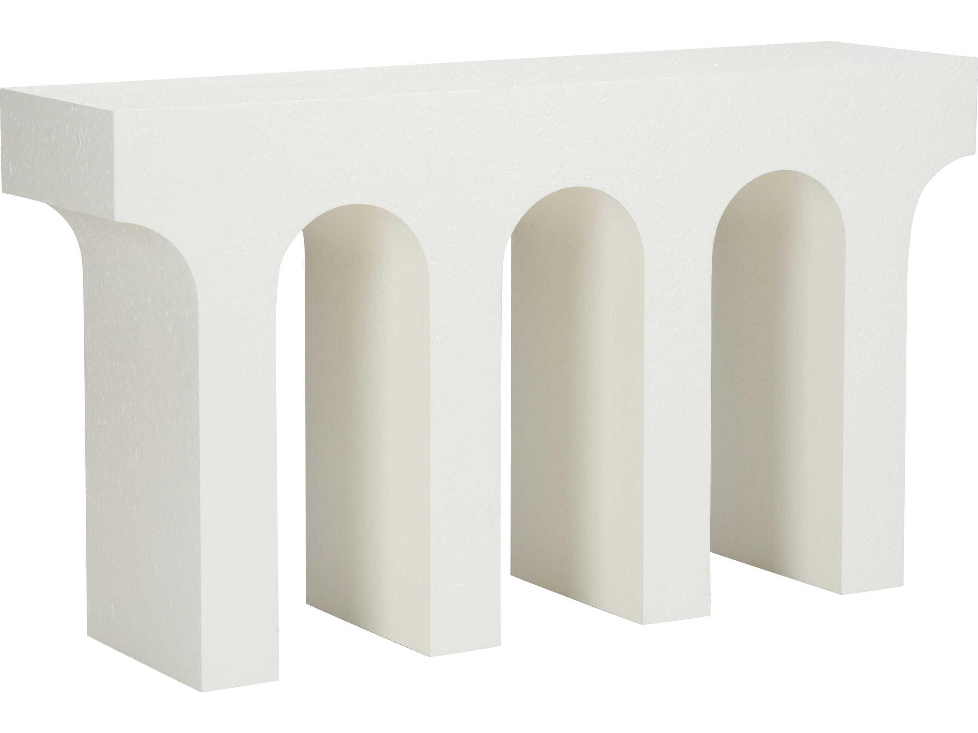 Wildwood Arcade Rectangular White Gesso Console Table