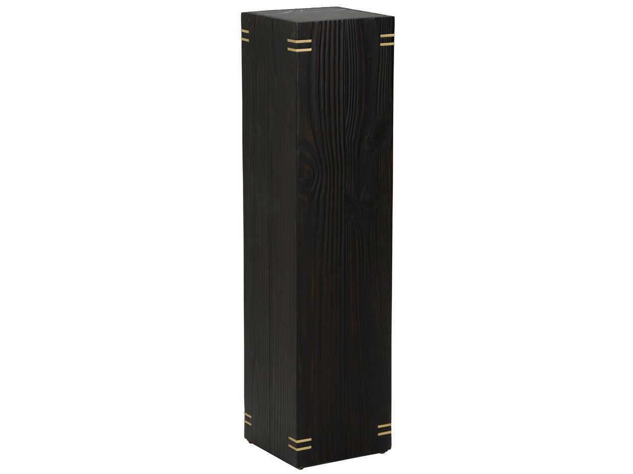 Wildwood Shiga Shou Sugi Ban Square Natural Black Antique Brass End Table