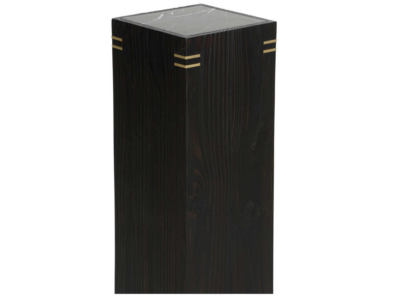 Wildwood Shiga Shou Sugi Ban Square Natural Black Antique Brass End Table