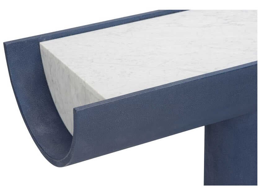 Wildwood Royal Rectangular Marble Blue Natural White Carrera Console Table